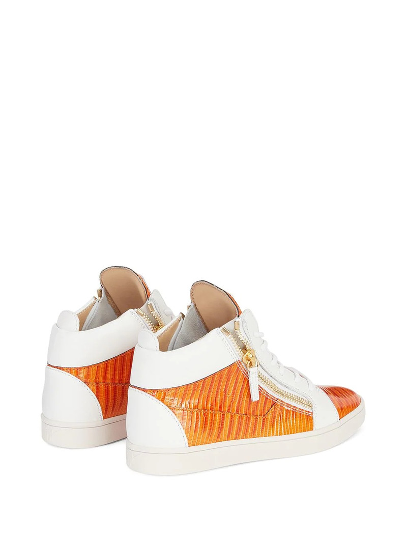 Kriss snakeskin-effect leather sneakers 3