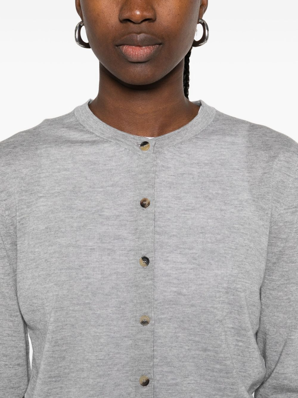 button-front wool-blend cardigan - 5