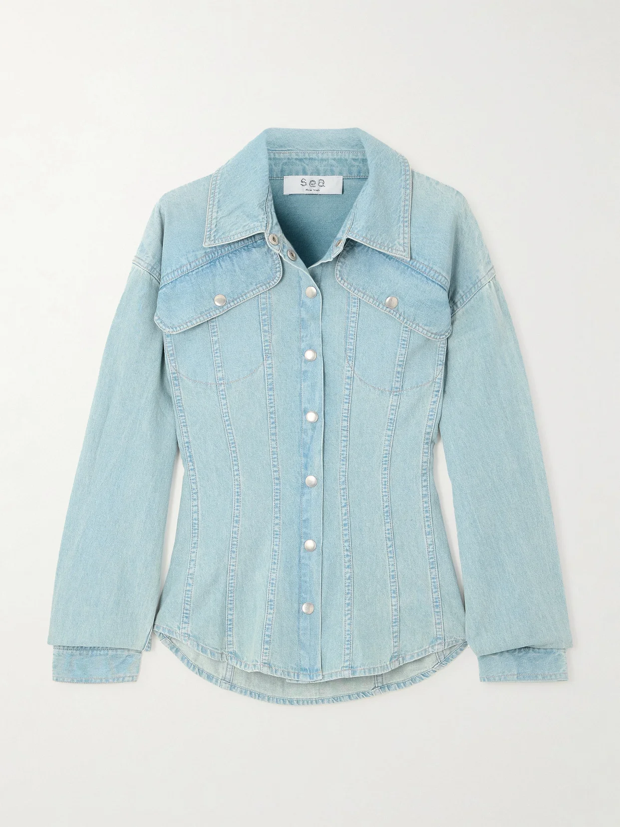 Alba Paneled Denim Shirt - 1