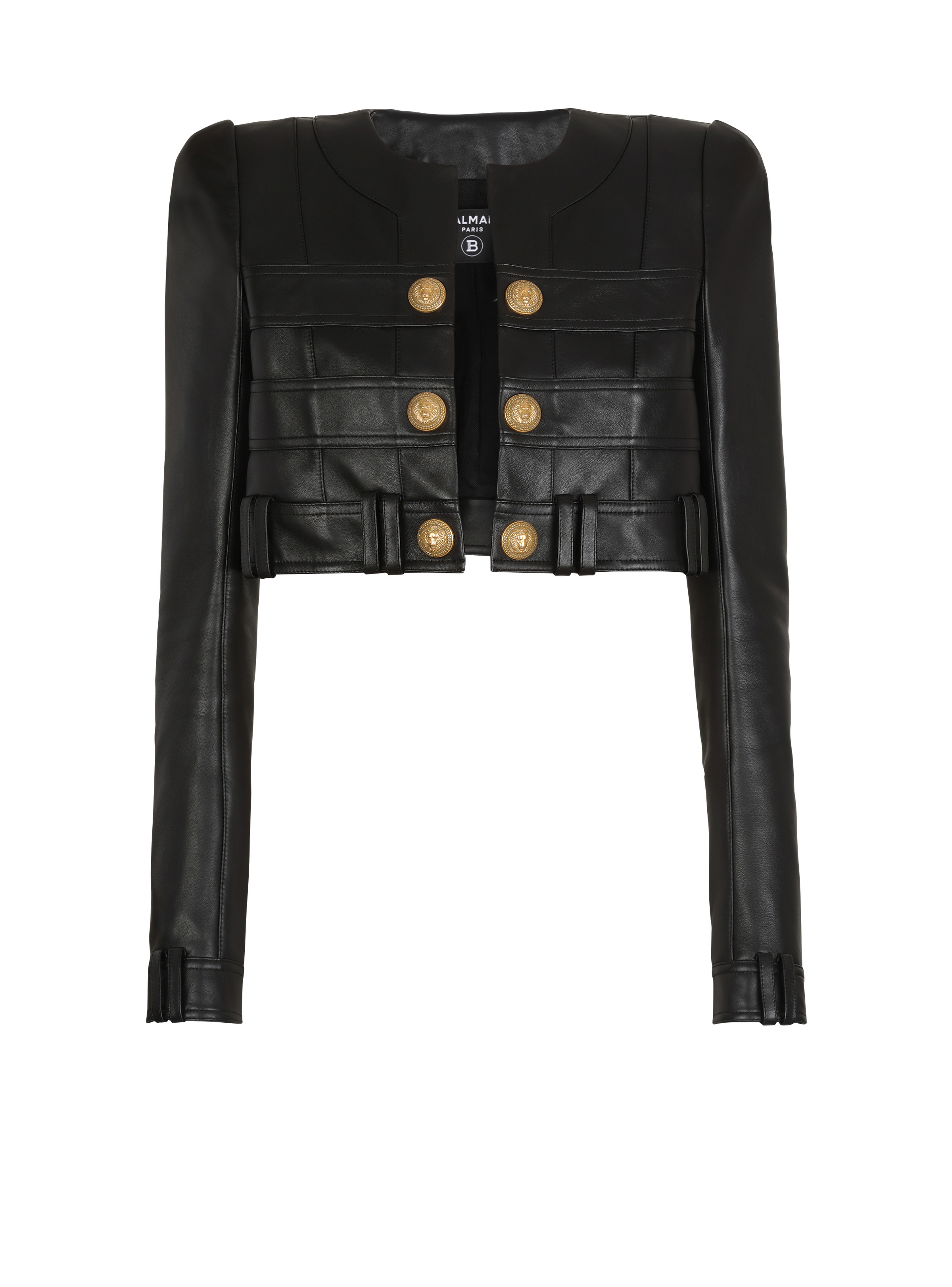 Short soft leather jacket - 1