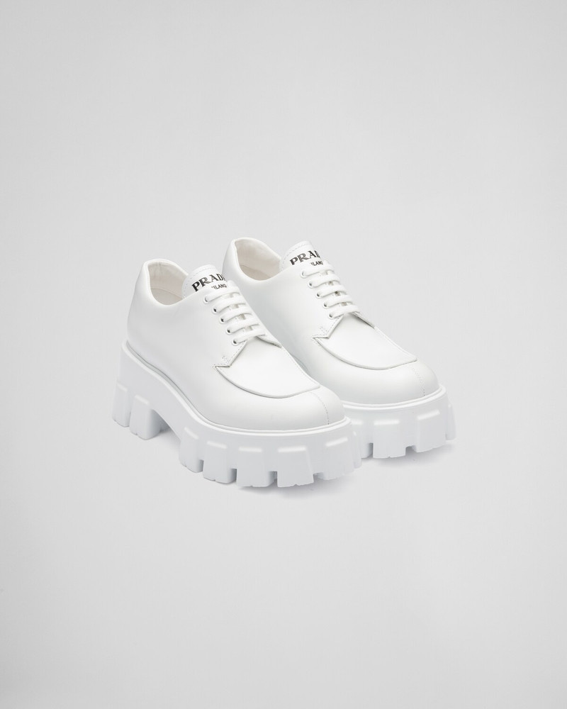 Prada Monolith brushed leather lace-up shoes outlook