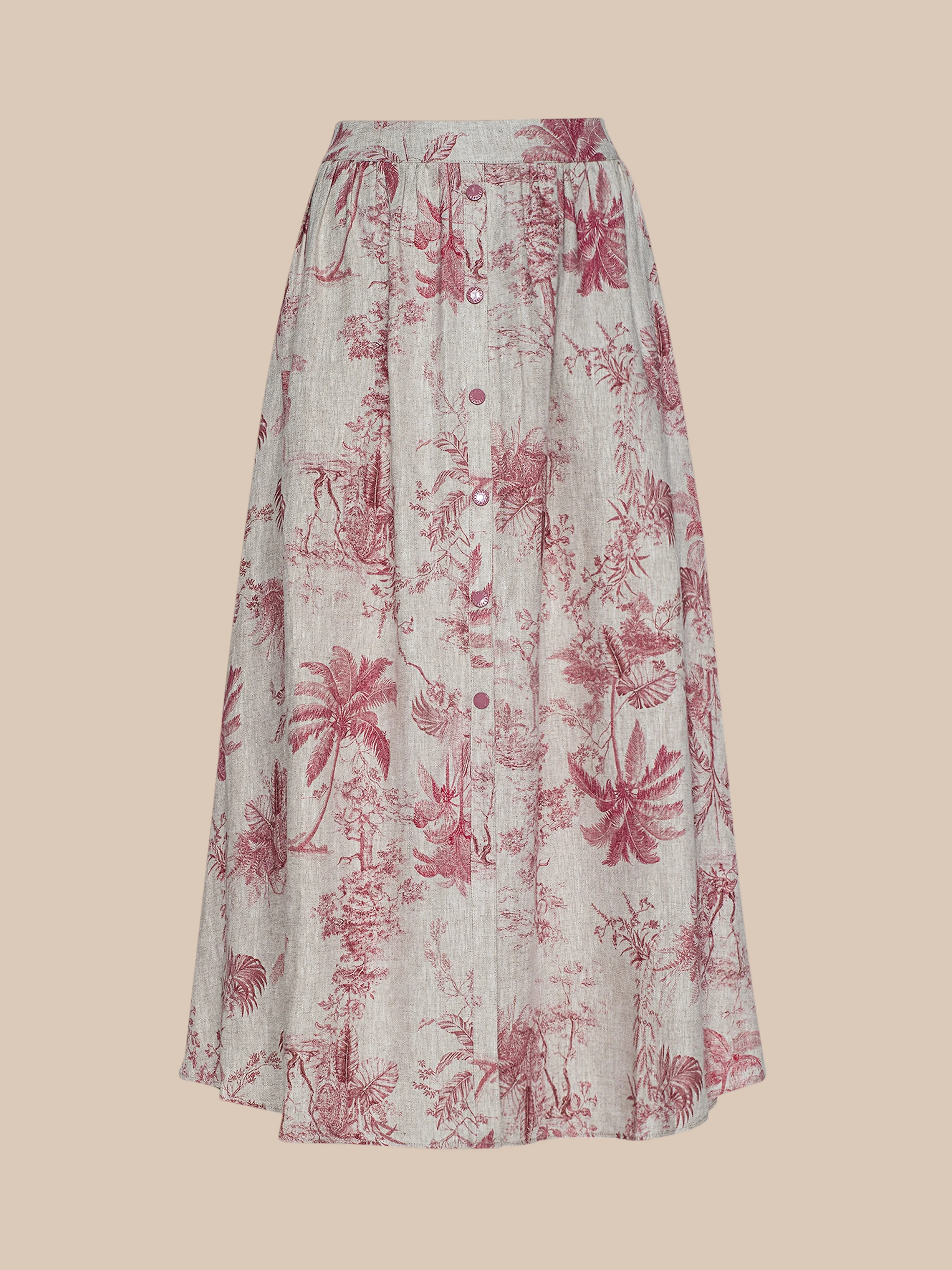 Seina Linen Midi Skirt - 1