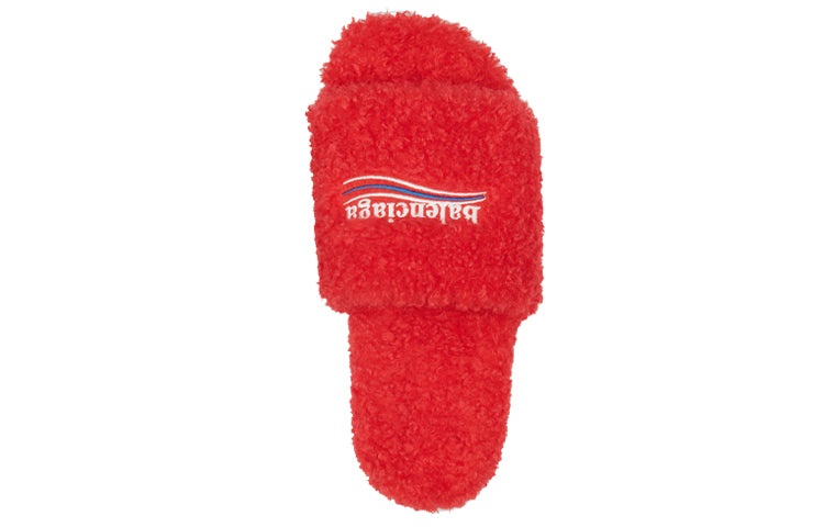 (WMNS) Balenciaga Furry Slides 'Red' 654261W2DO16596 - 3