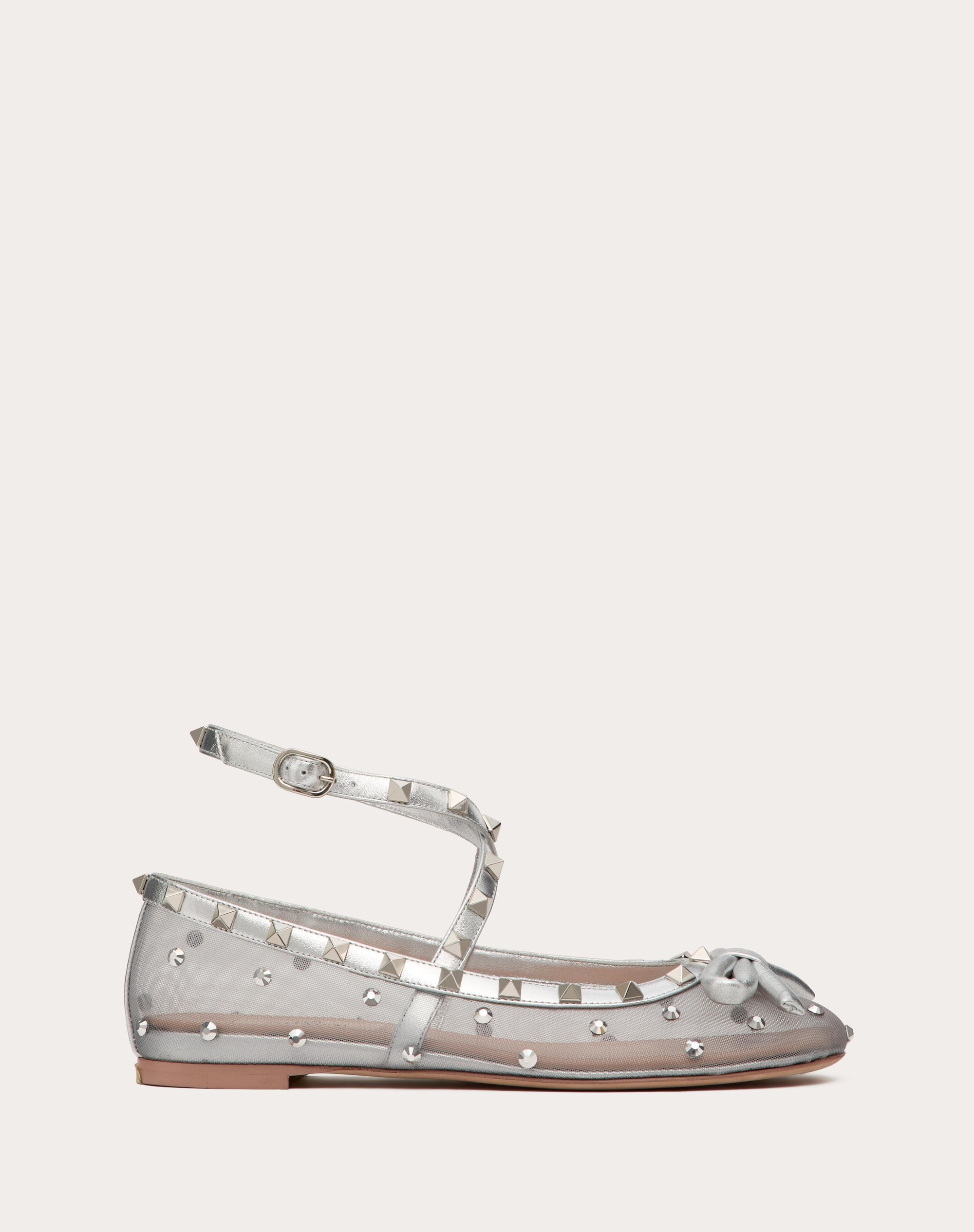 ROCKSTUD MESH BALLERINA WITH CRYSTALS - 1