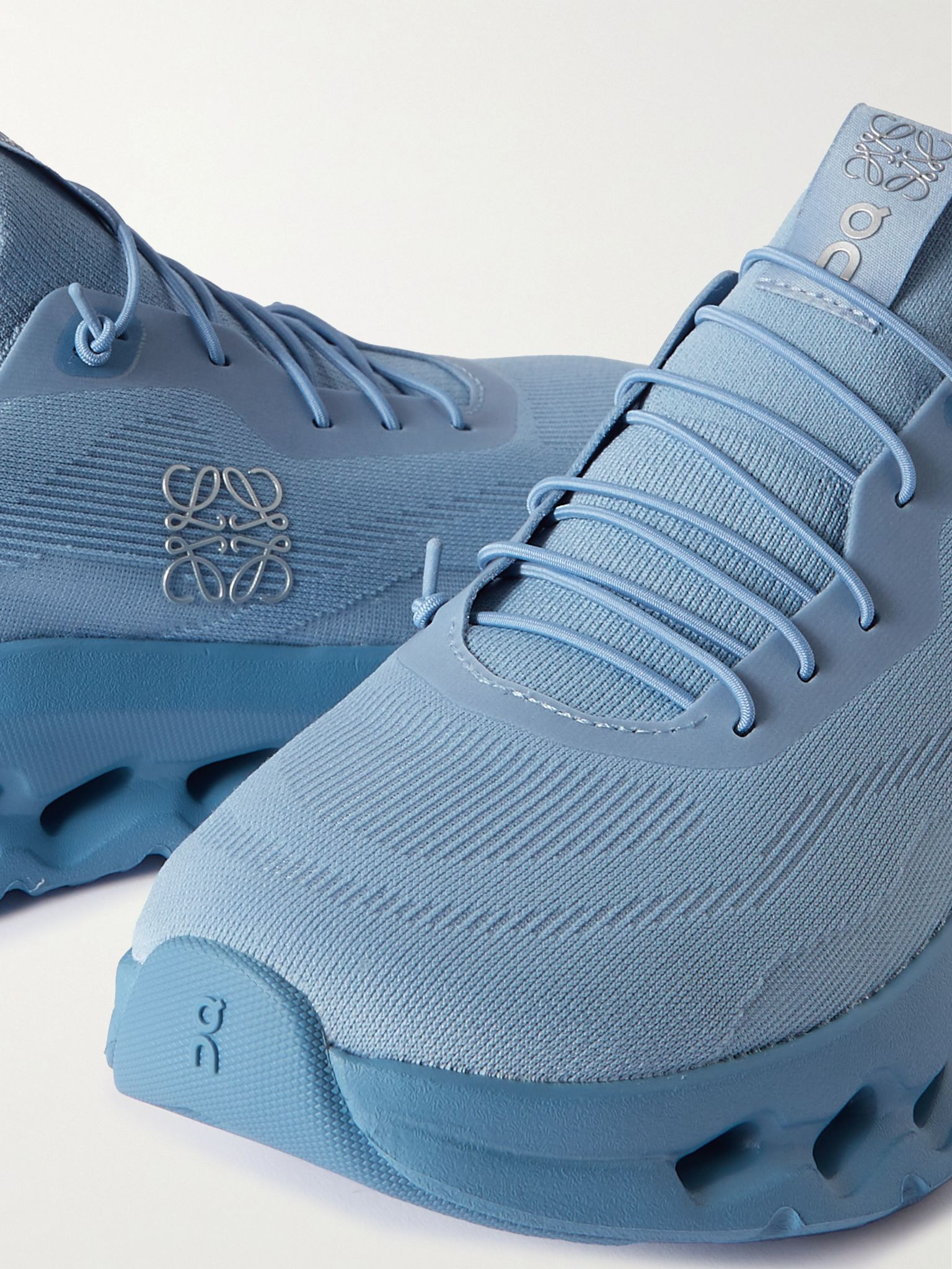 + On Cloudtilt stretch recycled-knit sneakers Light blue - 4