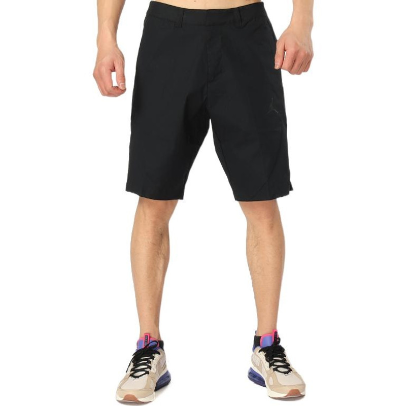 Jordan Men's Air Jordan Printing Logo Solid Color Straight Shorts Black 914421-010 outlook