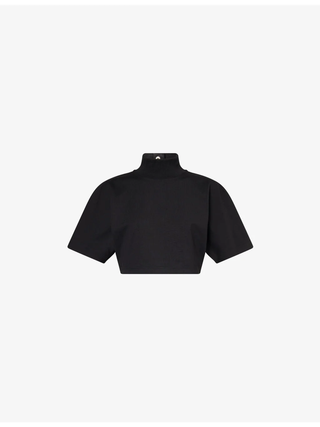 Funnel-Neck Cropped Cotton T-Shirt - 1
