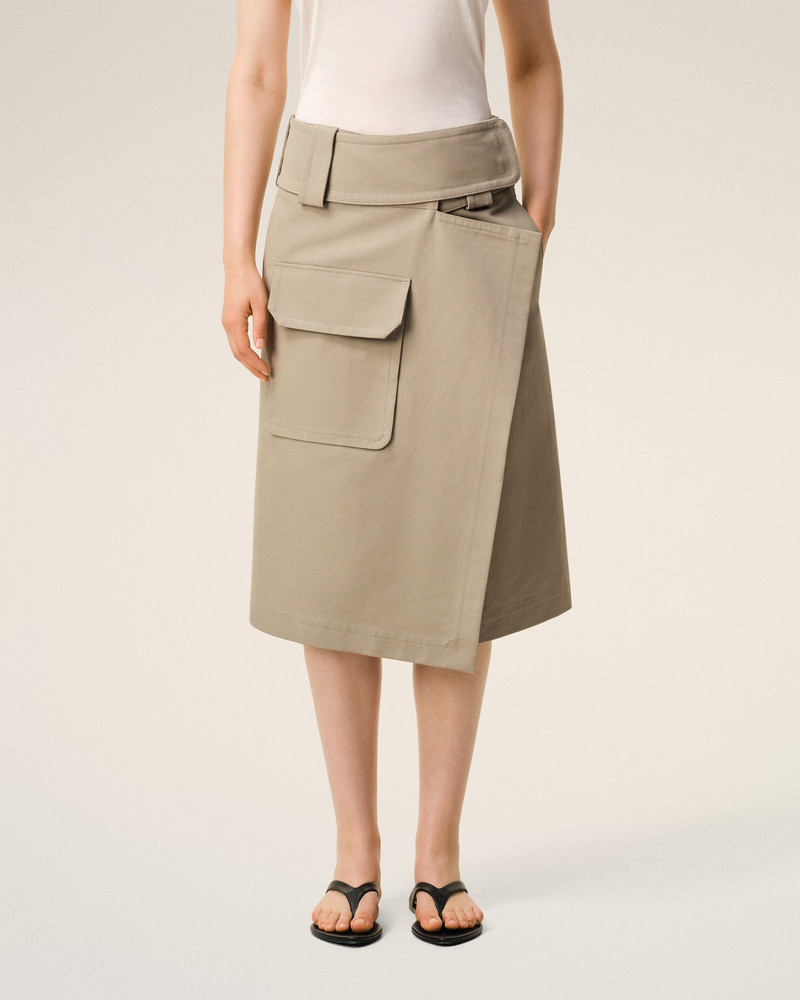 BEIGE COTTON WRAP SKIRT 3