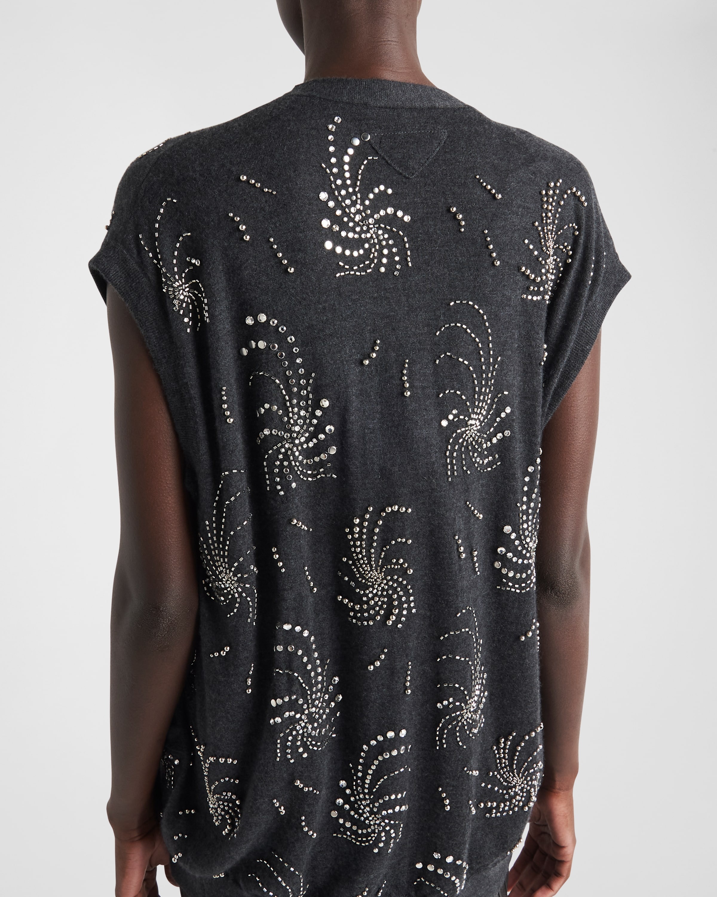 Embroidered cashmere vest - 3