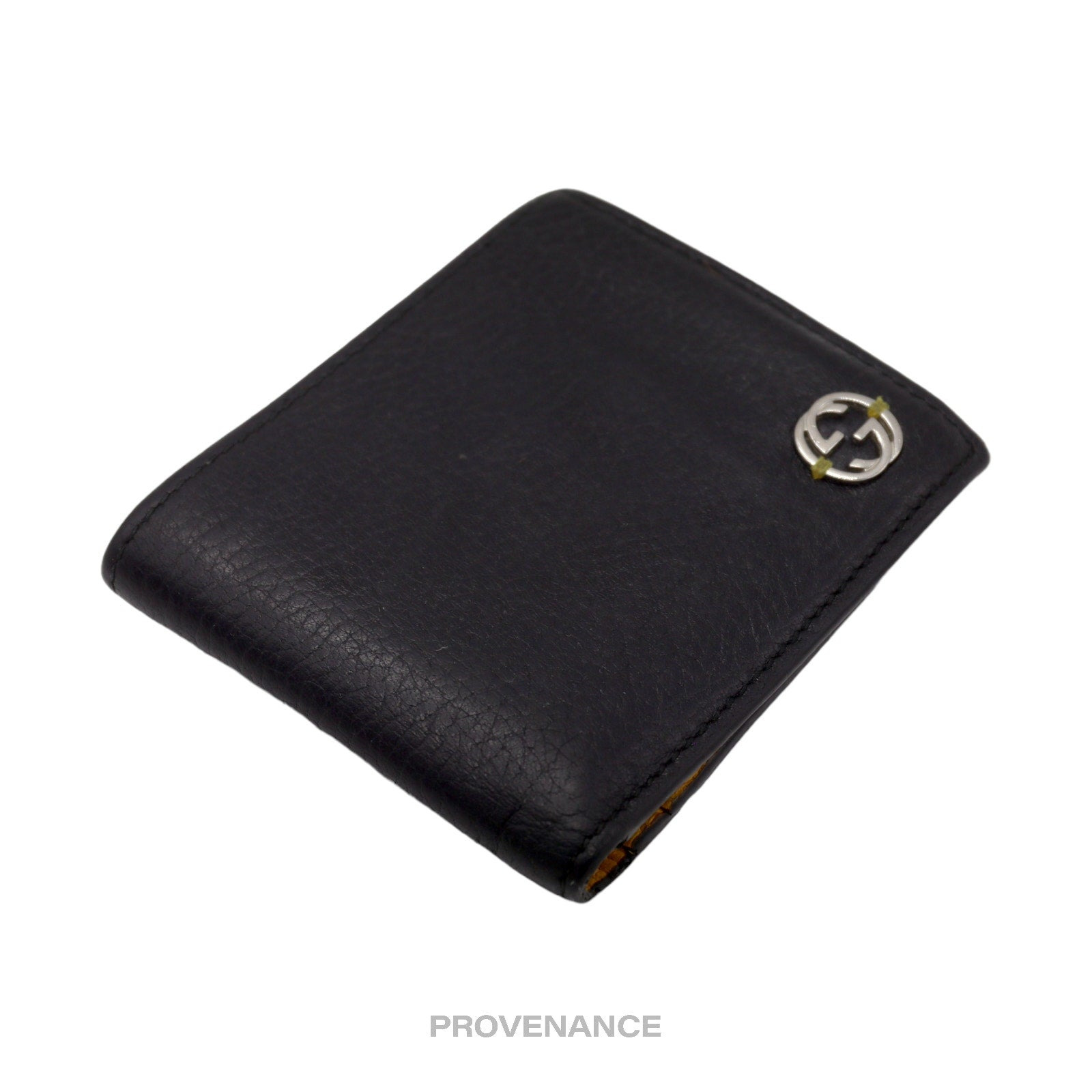 Gucci GG Logo Bifold Wallet - Black/Yellow Leather - 6