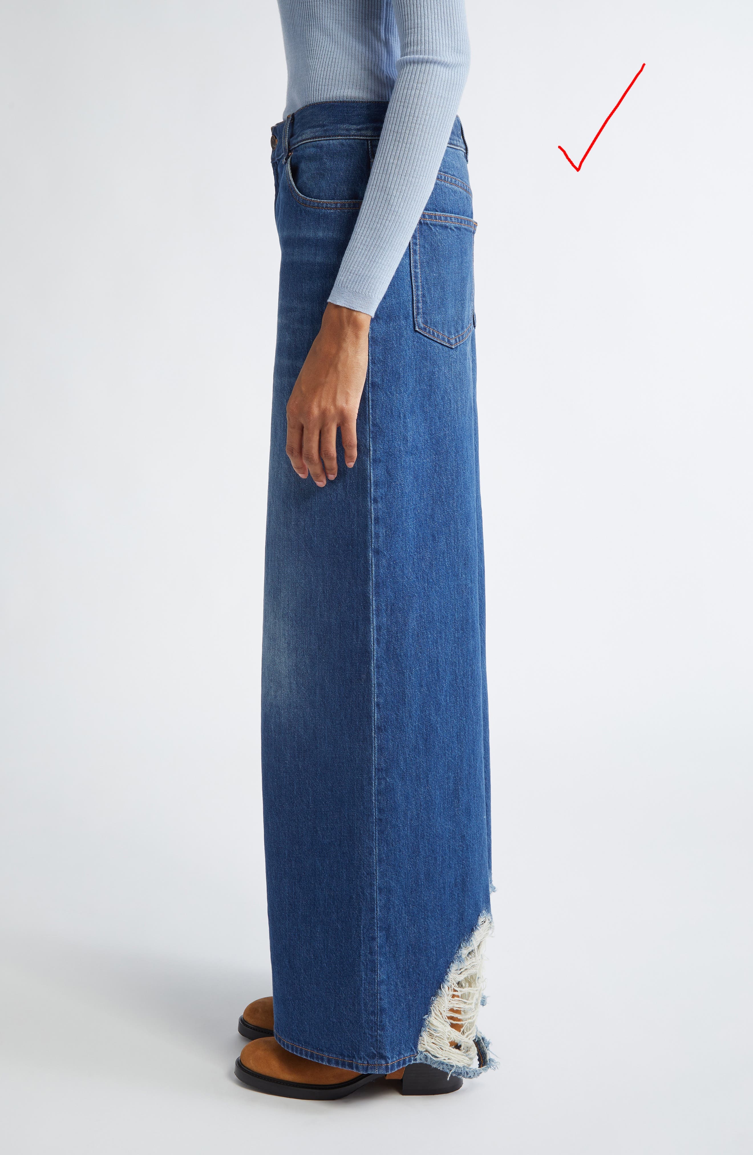 Chloé High Waist Wide Leg Jeans in Night Blue at Nordstrom - 4