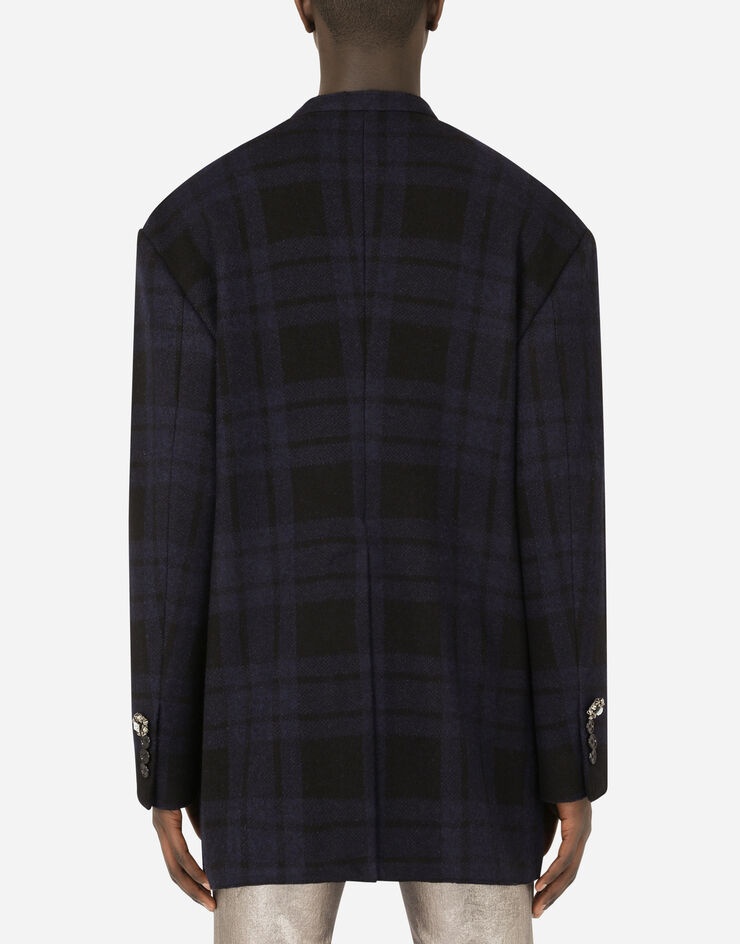 Deconstructed double-breasted checked jersey jacket - 2