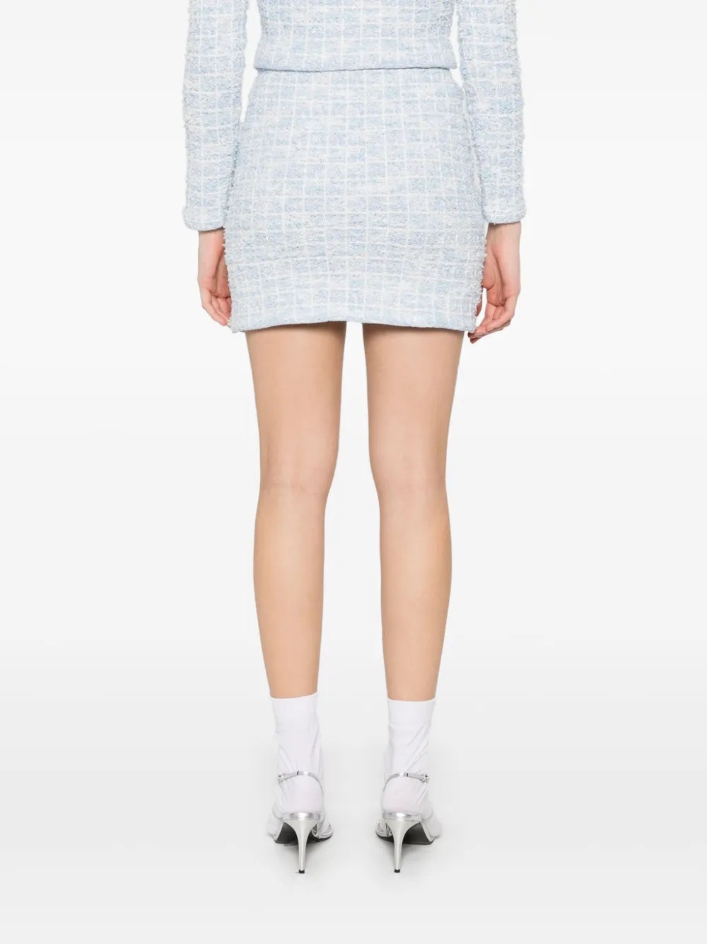 Checked Knit Mini Skirt - 4