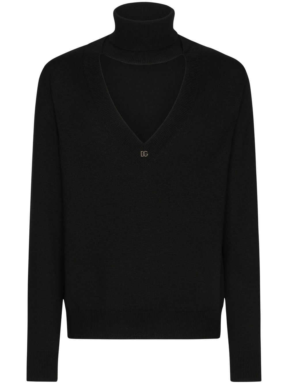 cut-out roll-neck jumper - 1