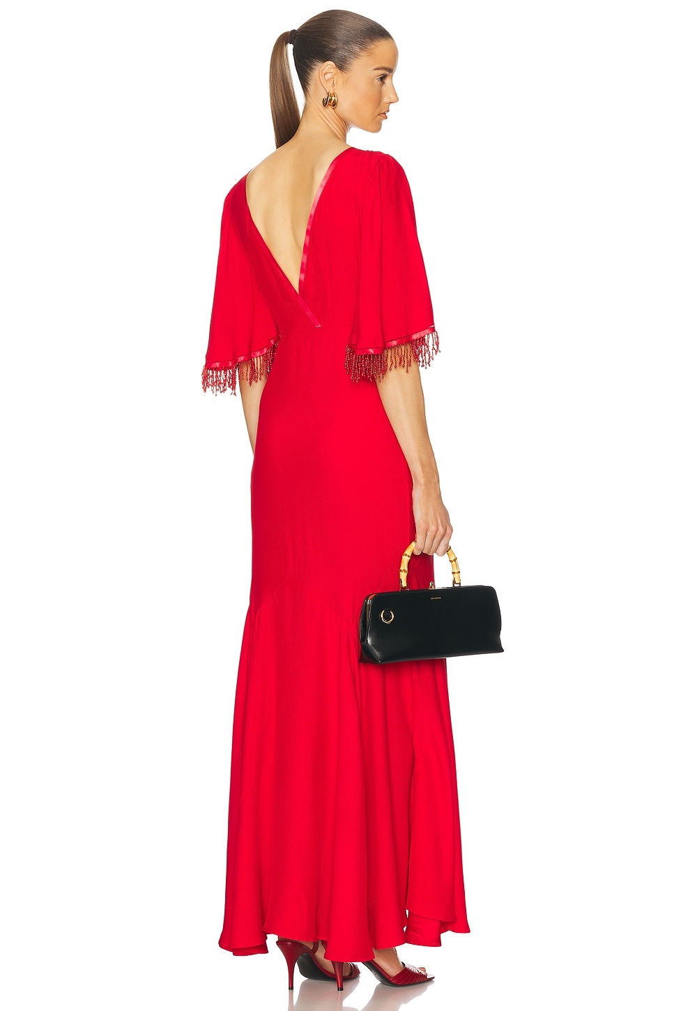 Beaded Claret Gown - 2