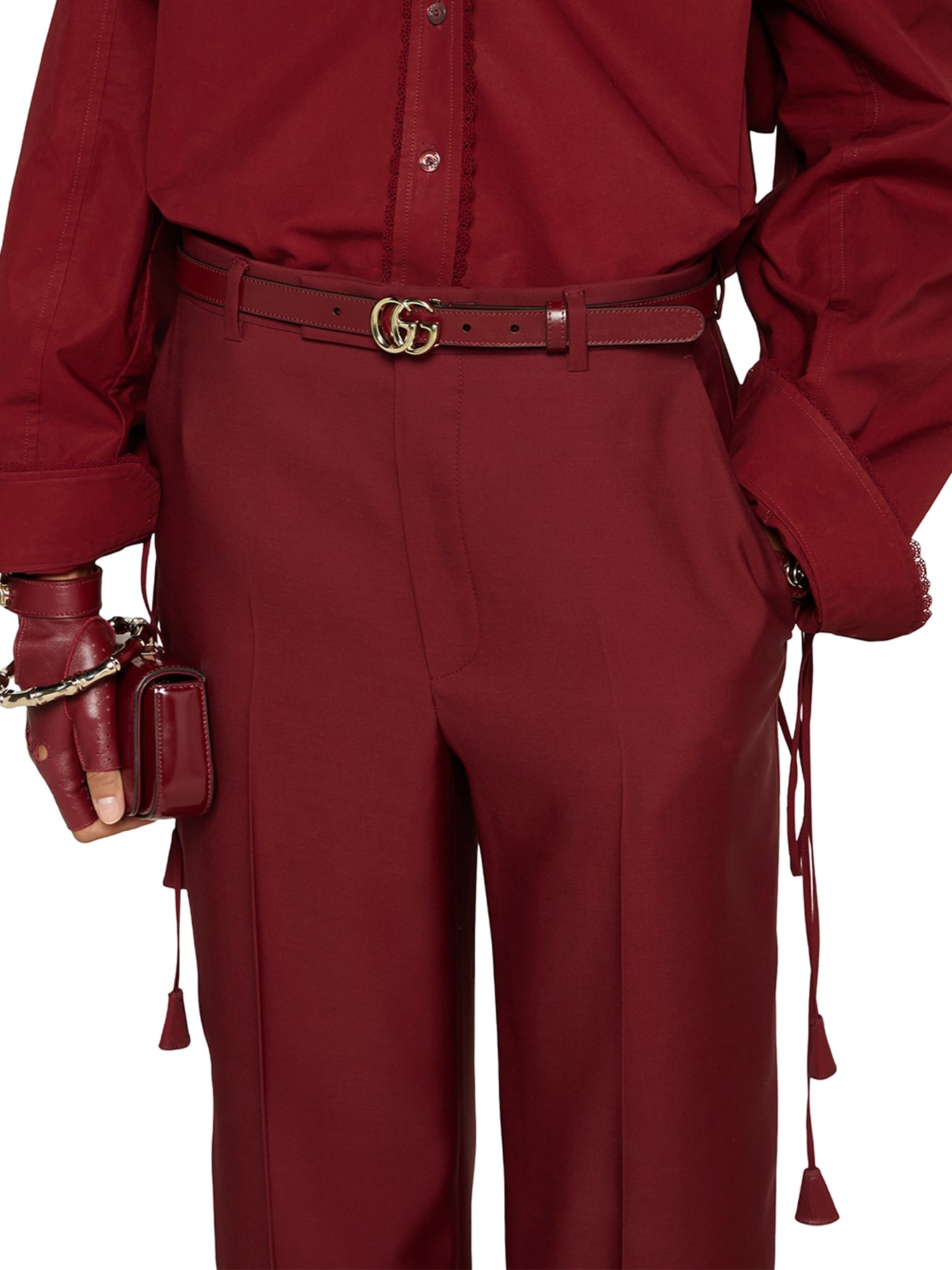 OVERSIZE LOW WAIST PETITE FIT WOOL PANT - 4