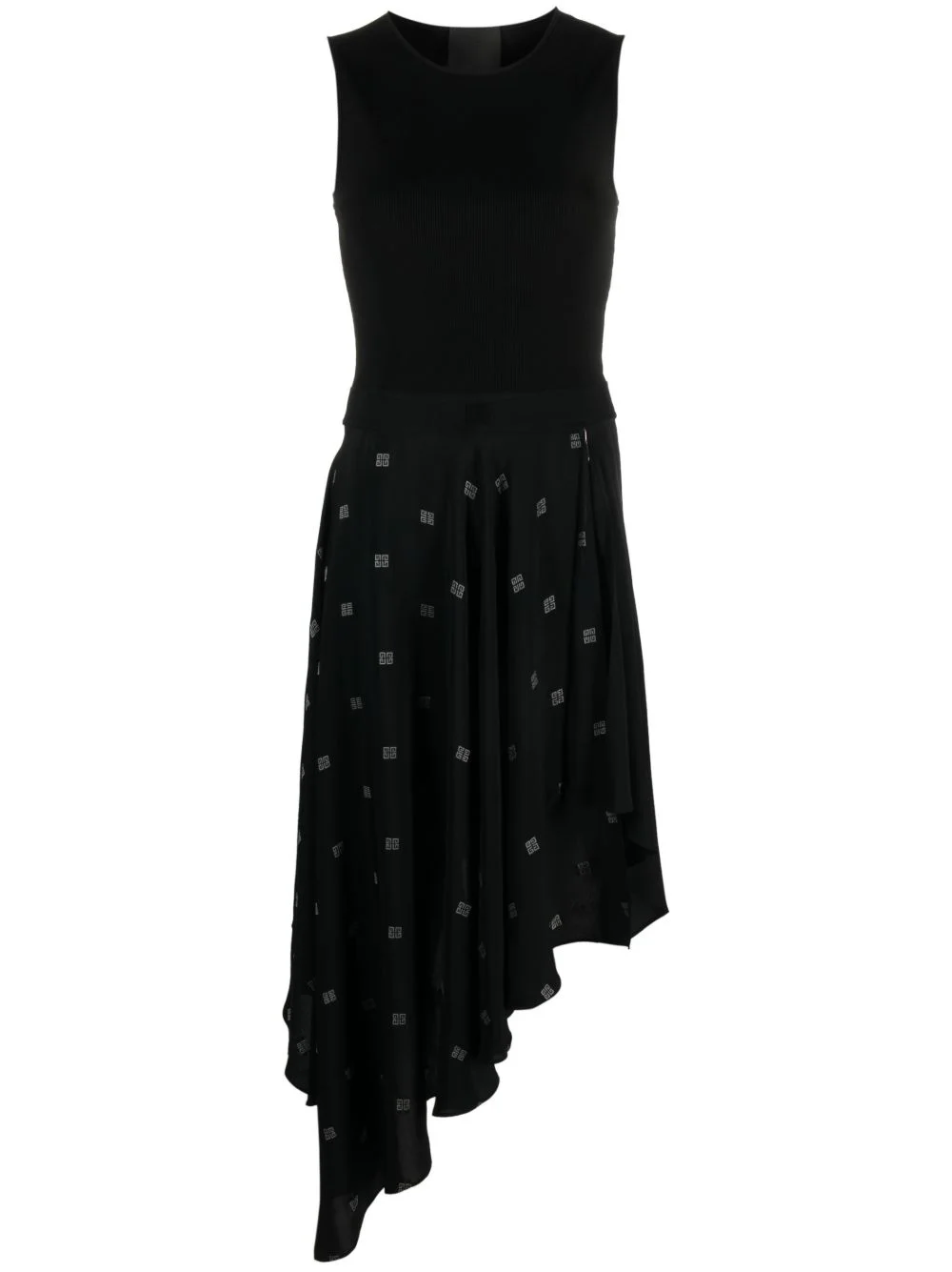 4G-motif asymmetric-hem dress - 1