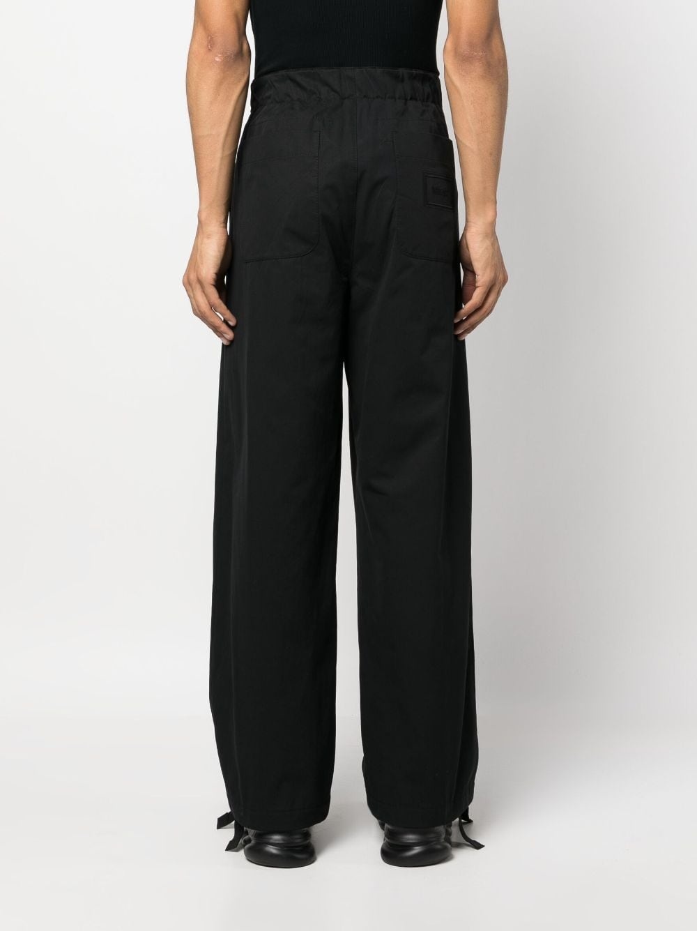 logo-embroidery straight trousers - 4