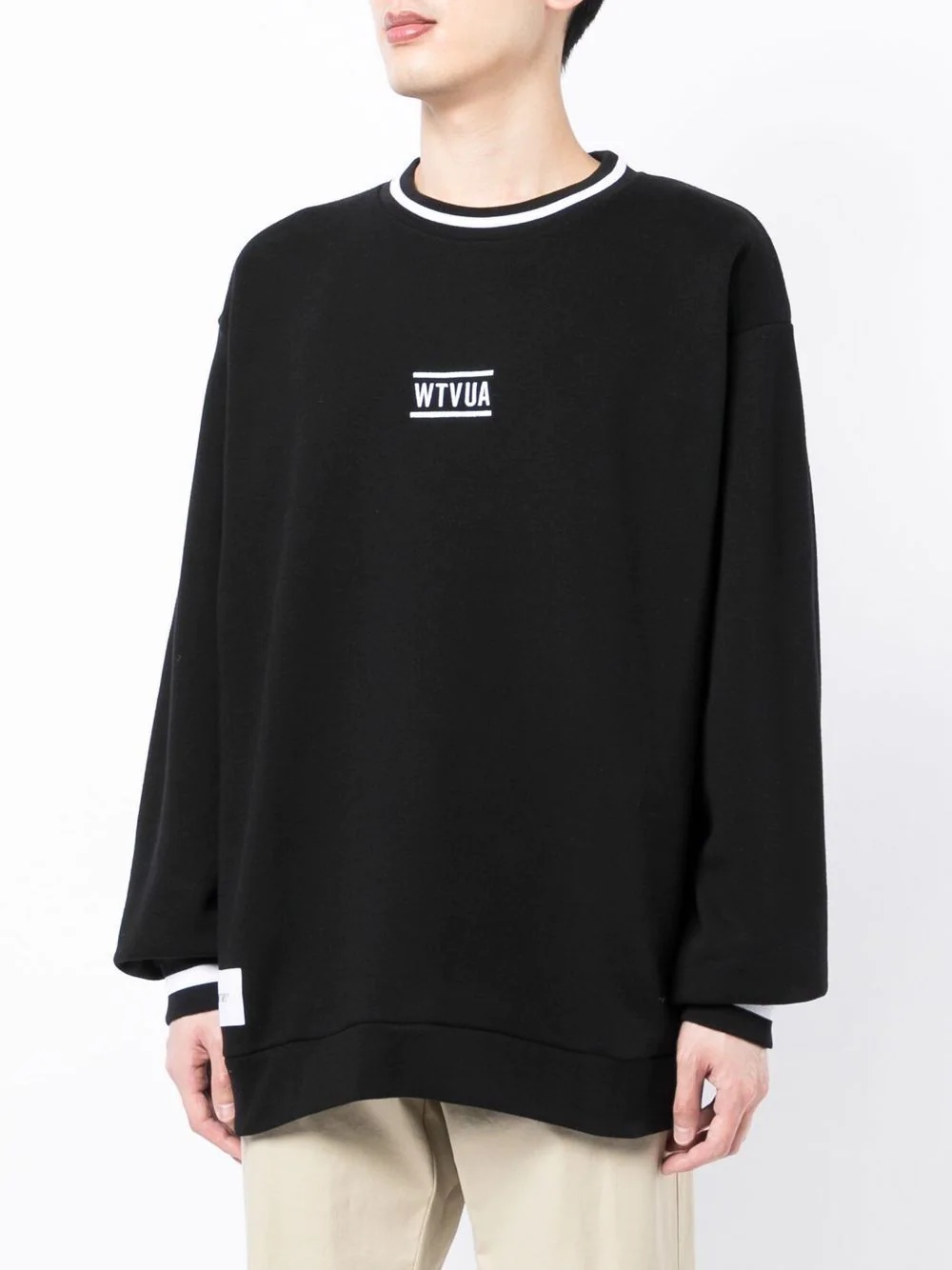 logo-print crew neck sweatshirt - 3