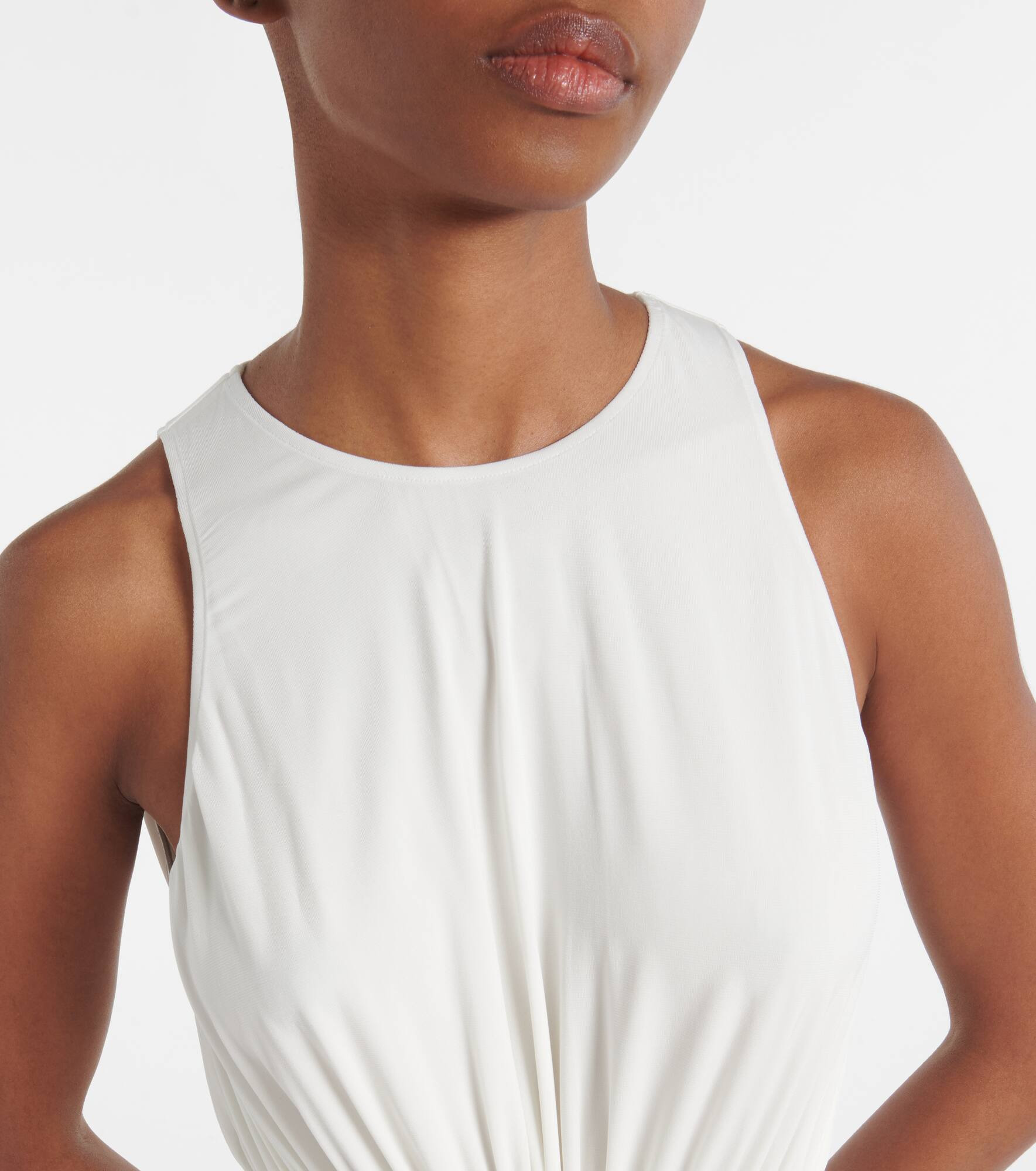 Gathered jersey maxi dress - 4