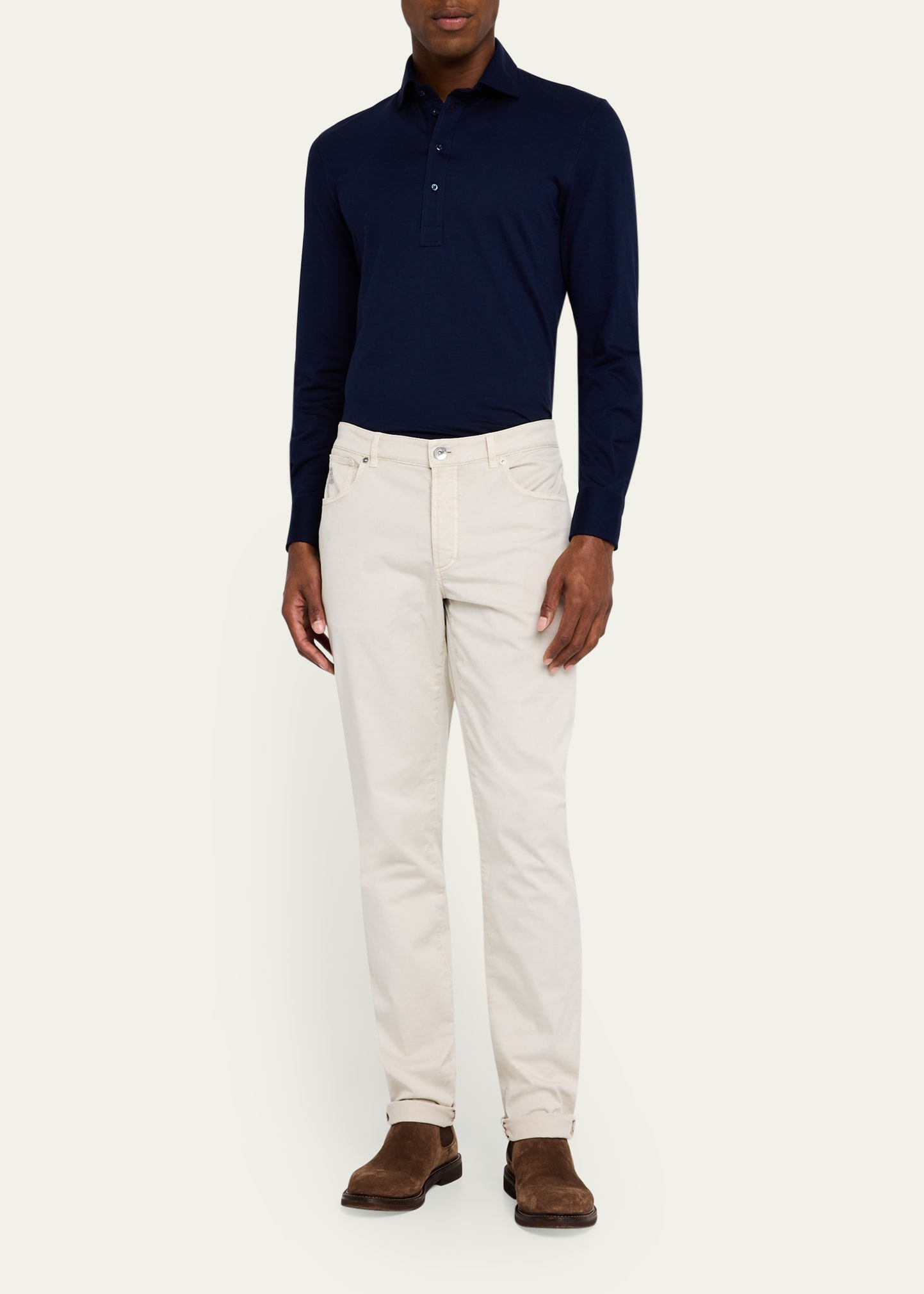 Men's Long-Sleeve Pique Polo Shirt - 2