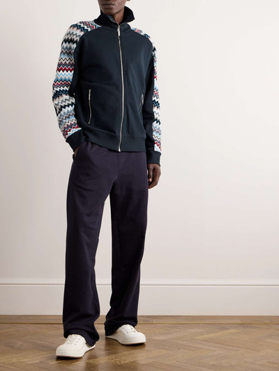 Missoni Cotton-Jersey and Striped Crochet-Knit Track Jacket outlook