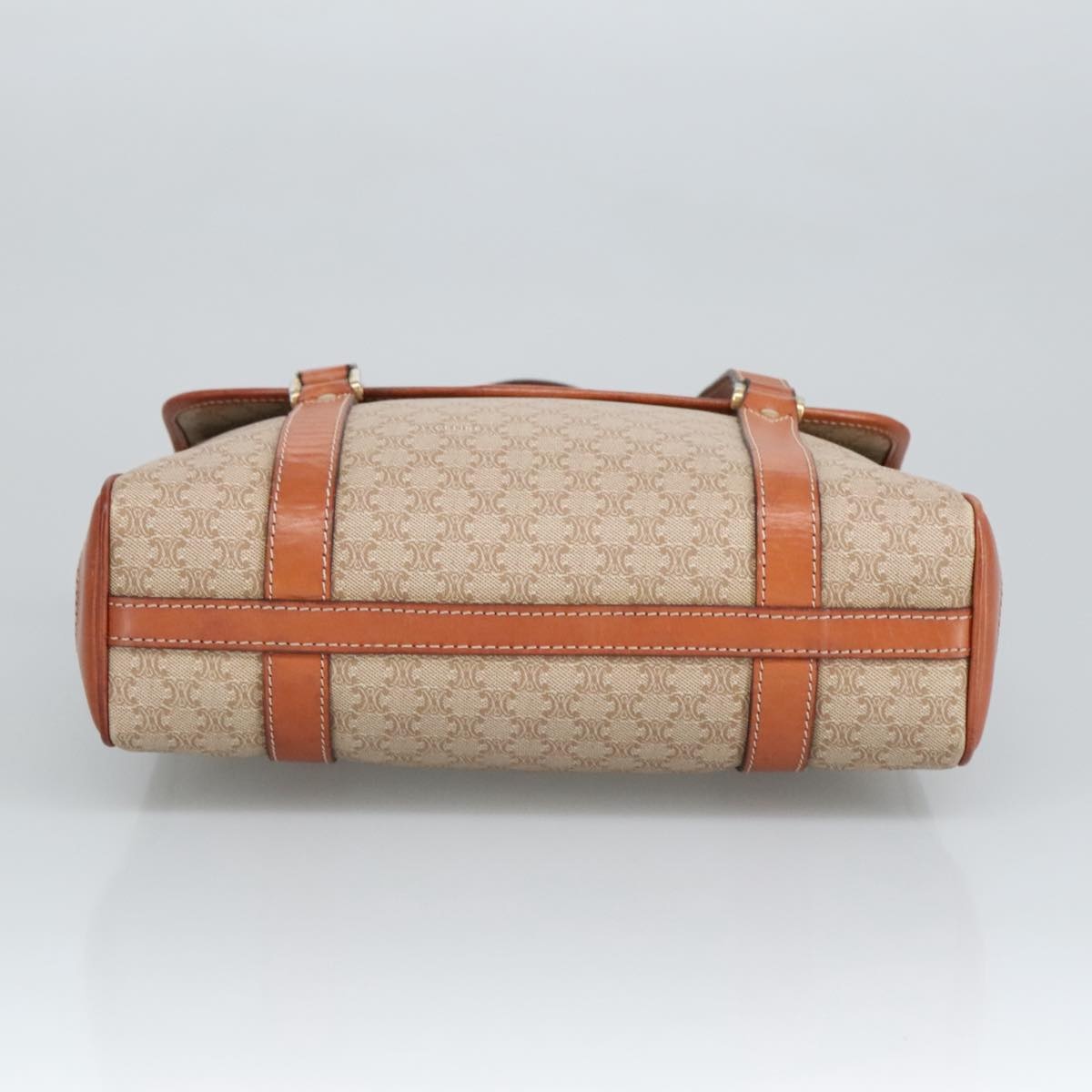 CELINE Macadam Canvas Hand Bag Beige Gold - 5