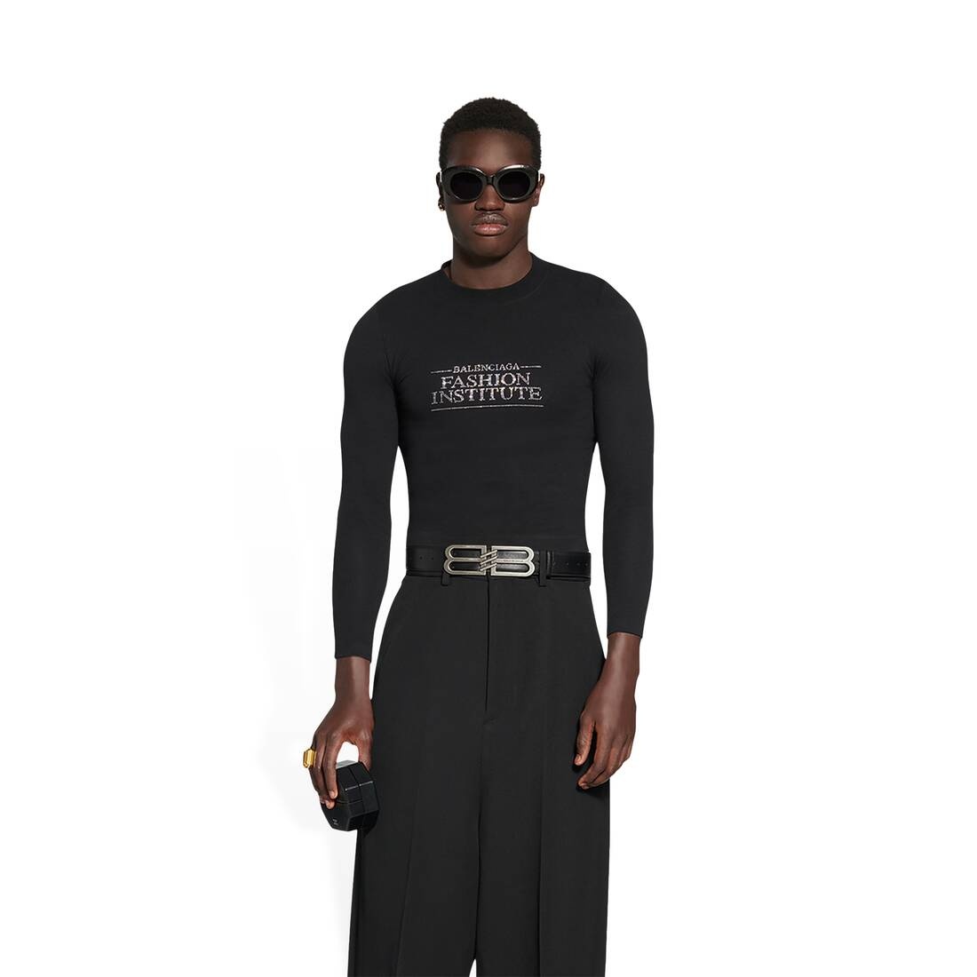 【BALENCIAGA】FASHION INSTITUTE ロングスリーブ Tシャツ BALENCIAGA Men's Fashion Institute Fitted Long Sleeve T