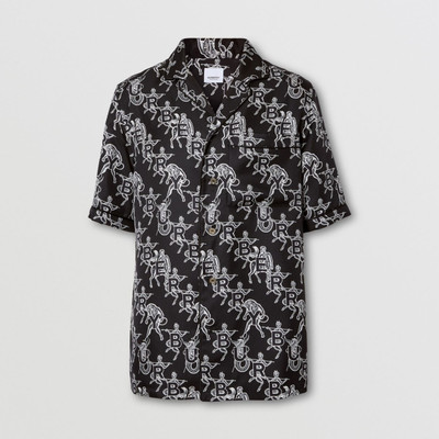 Burberry Mythical Alphabet Print Silk Pyjama Shirt – Unisex outlook