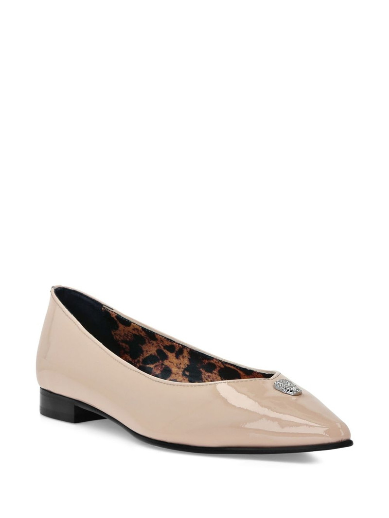 PHILIPP PLEIN skull detail pointed ballerina shoes outlook