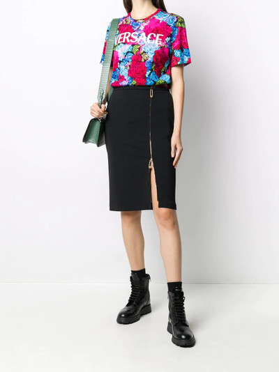 VERSACE safety pin zipped pencil skirt outlook