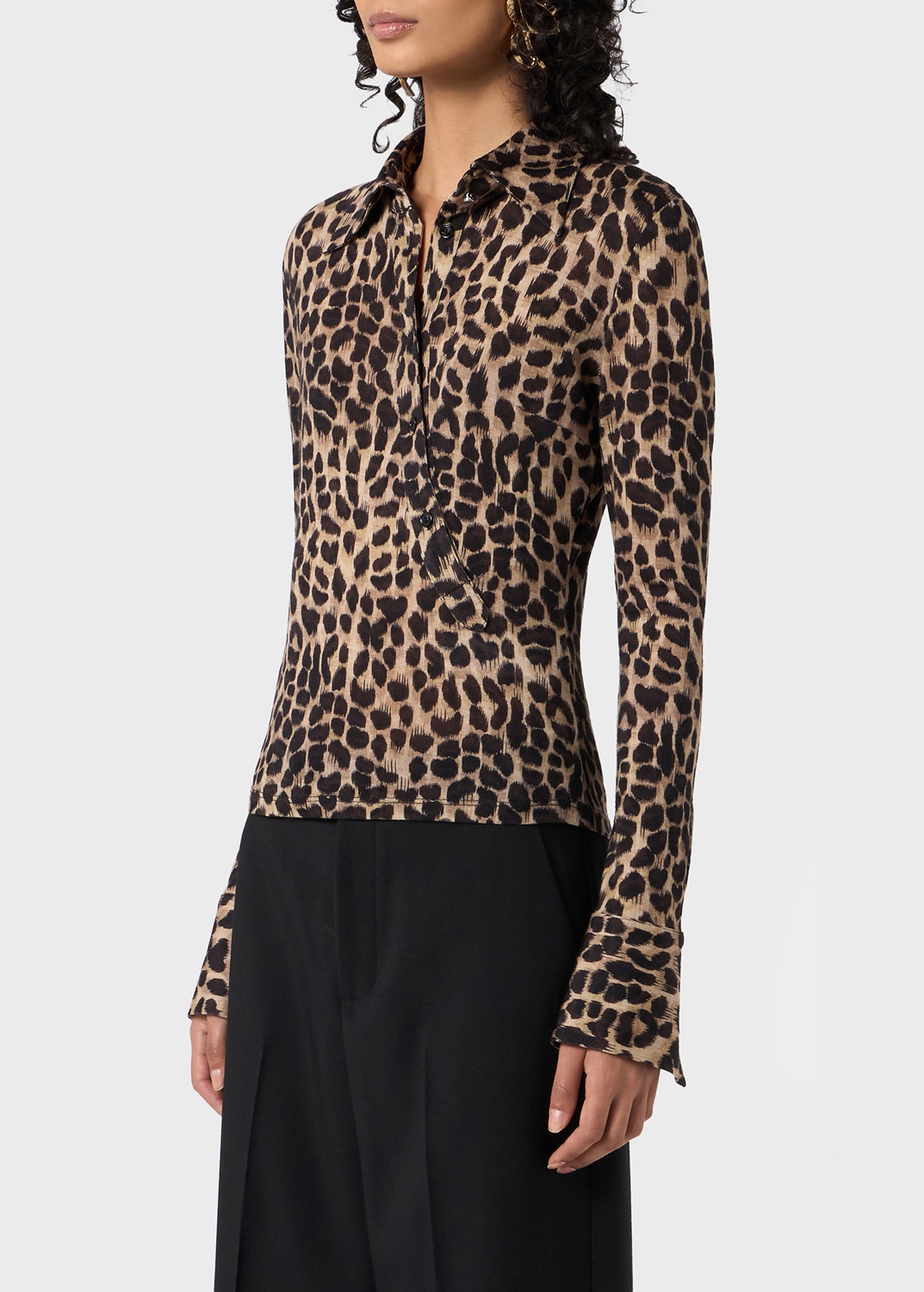 ANIMALIER PRINT JERSEY SHIRT - 5