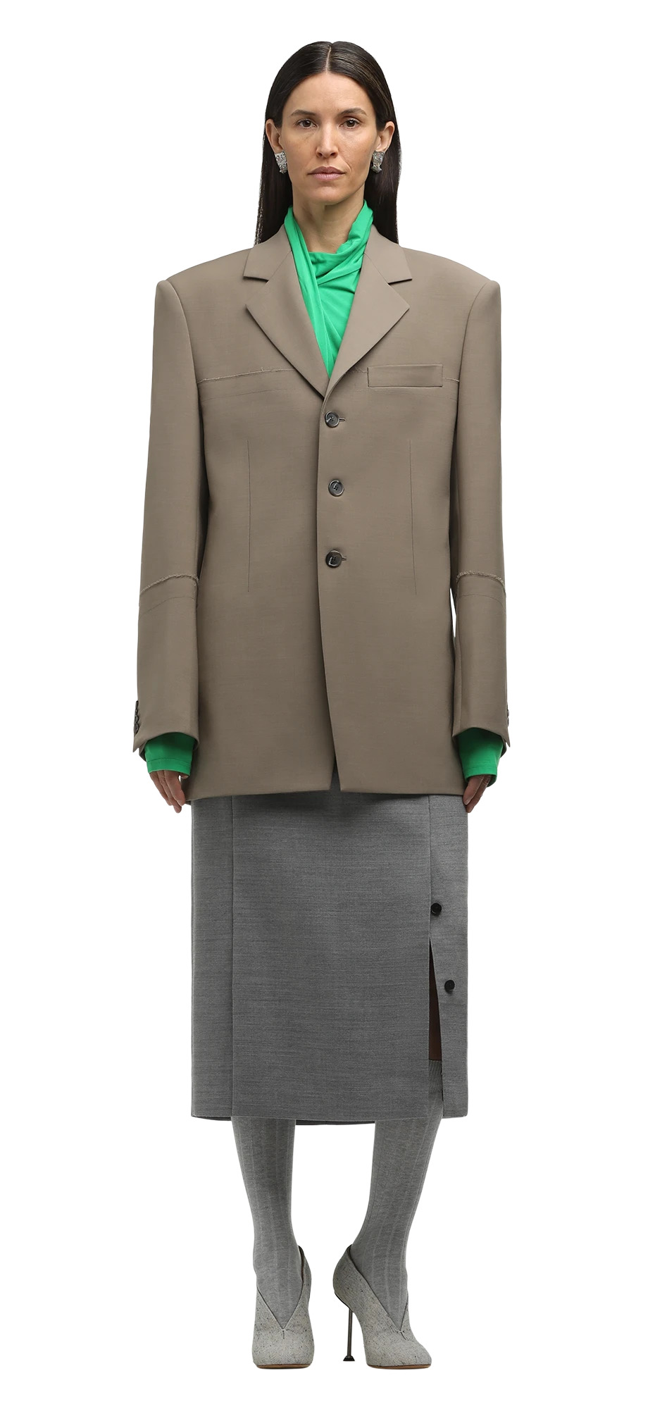 SINGLE BREASTED JACKET CAMEL - 3