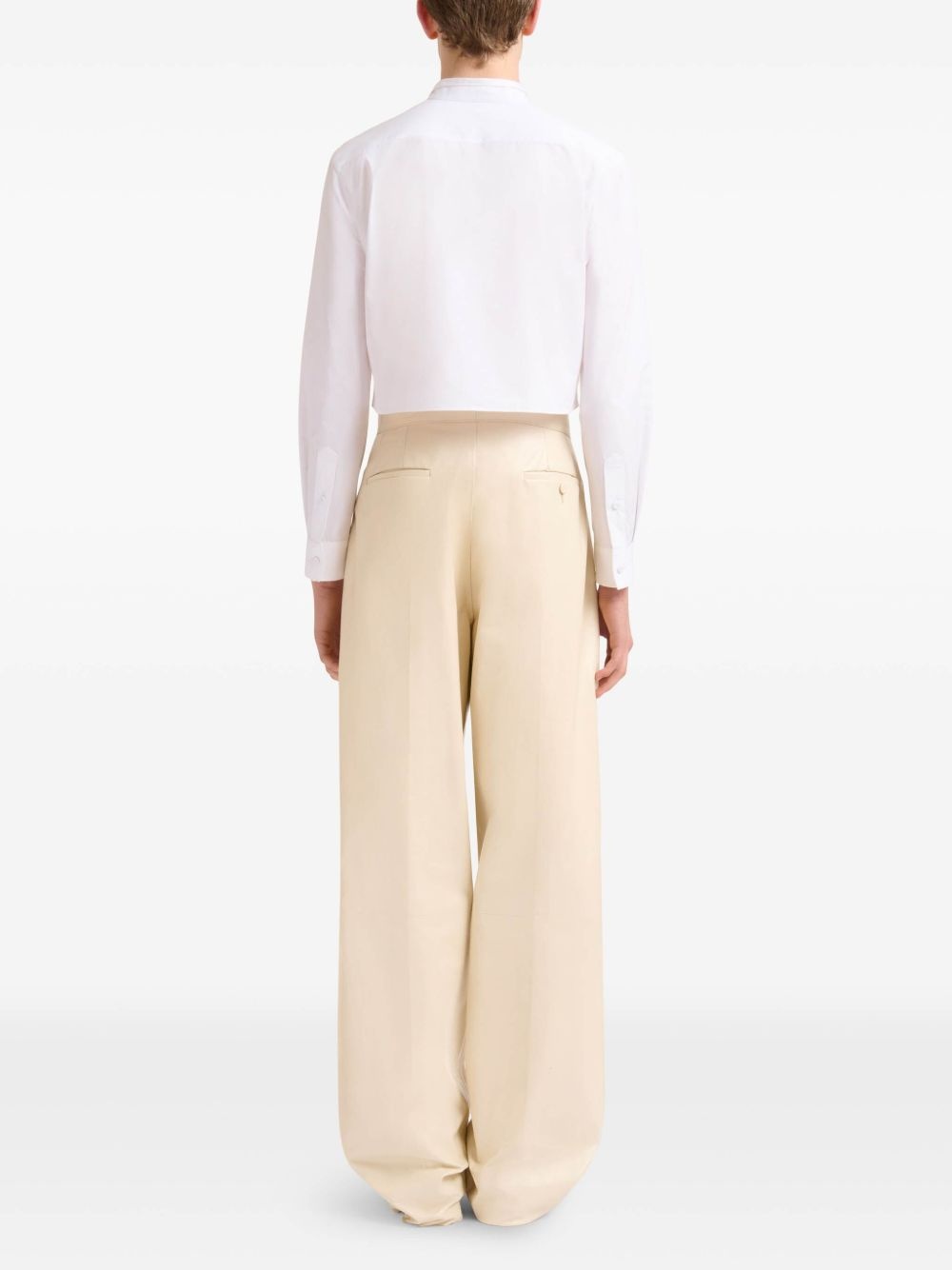 pleated wide-leg trousers - 3