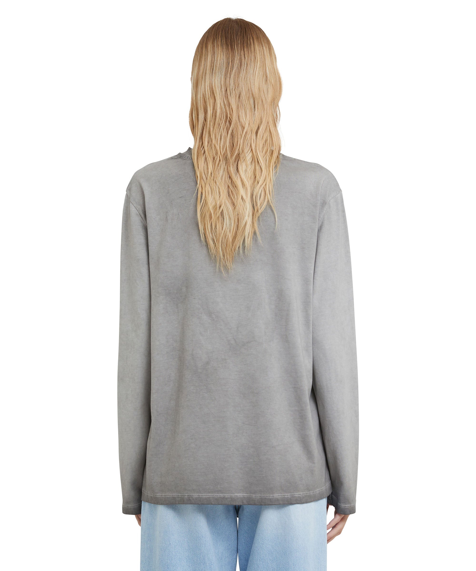 Long sleeve T-Shirt with faded treatment and embroidered logo - 3