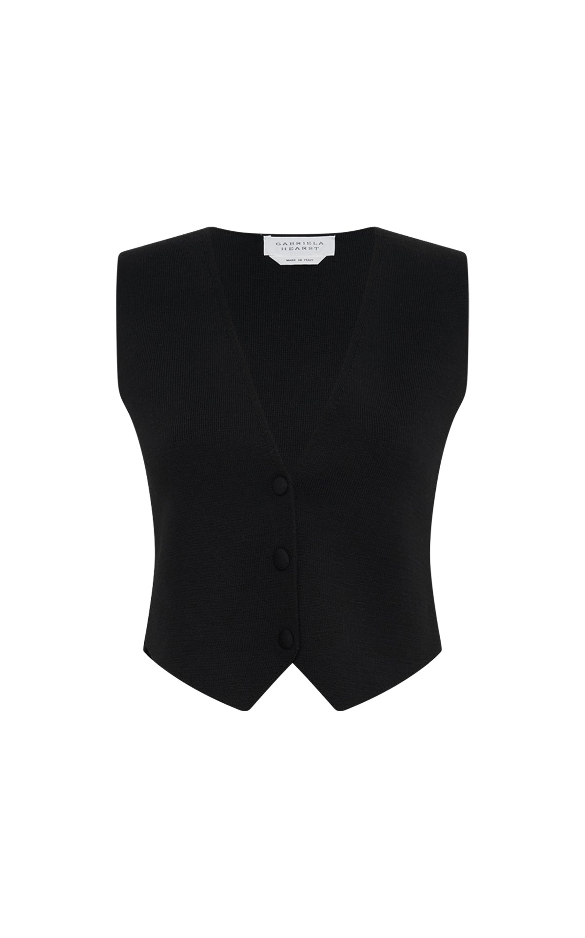 Styx Knit Vest in Black Merino Wool Cashmere - 1