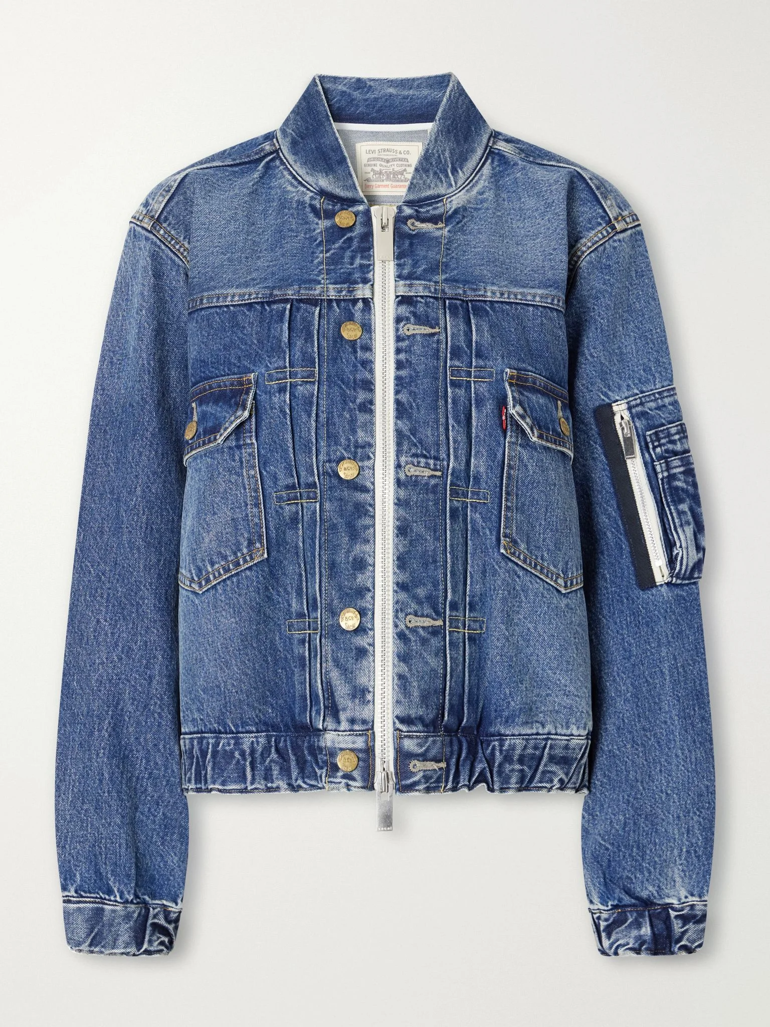 + Levi's washed denim bomber jacket Mid denim - 1