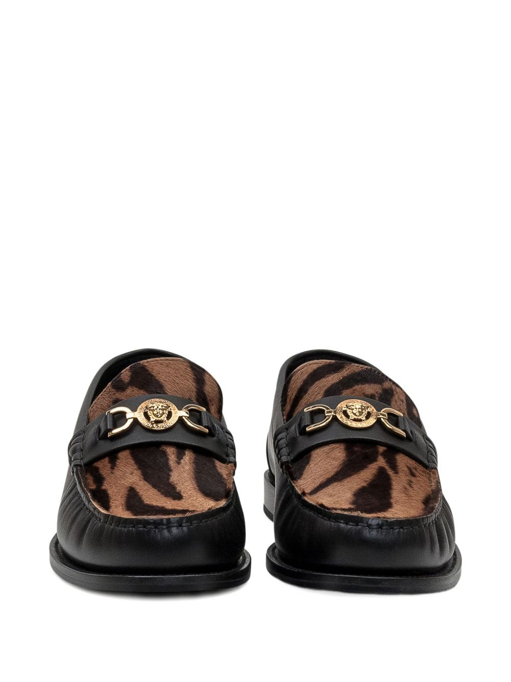 panelled leather loafers - 2