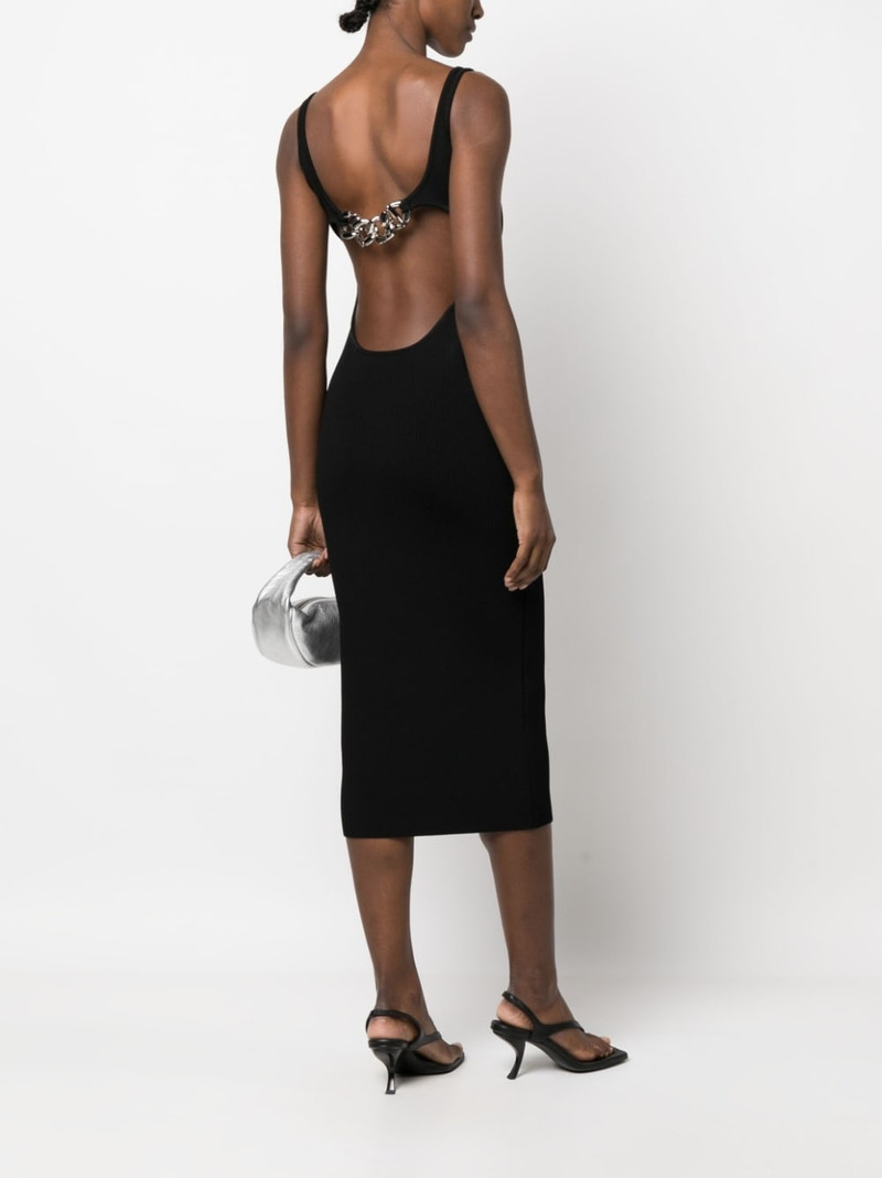 GCDS chain-detail backless knit dress outlook