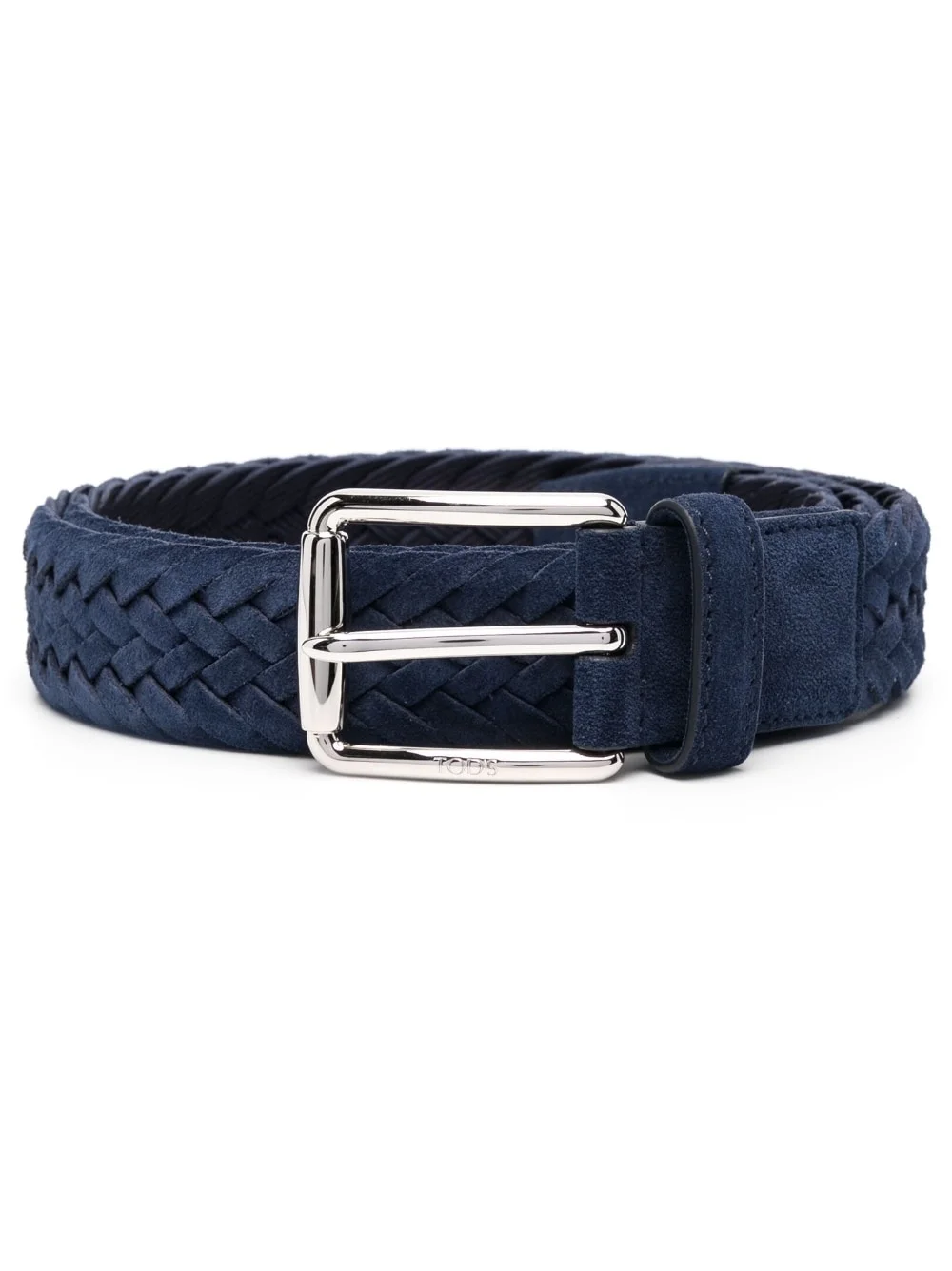 logo-engraved braided belt - 1