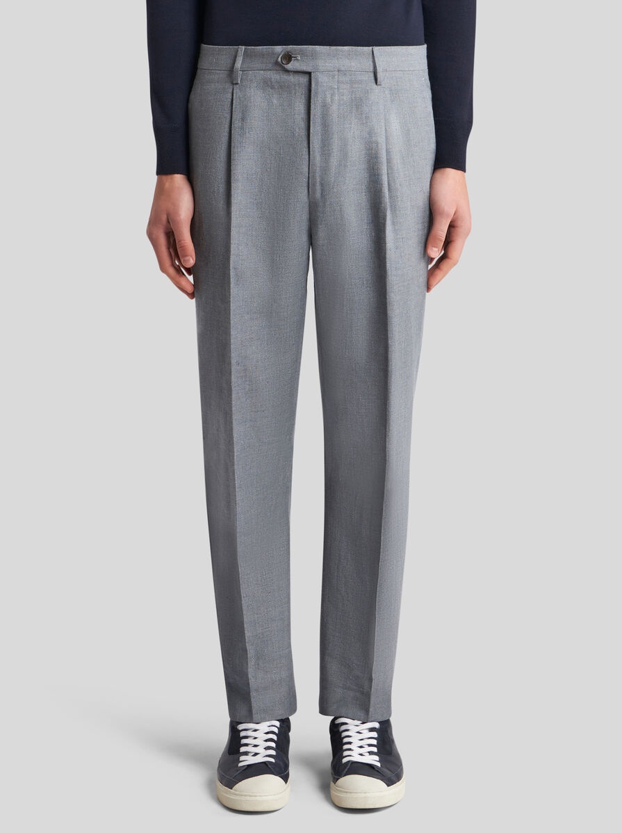 LINEN AND WOOL TROUSERS - 2
