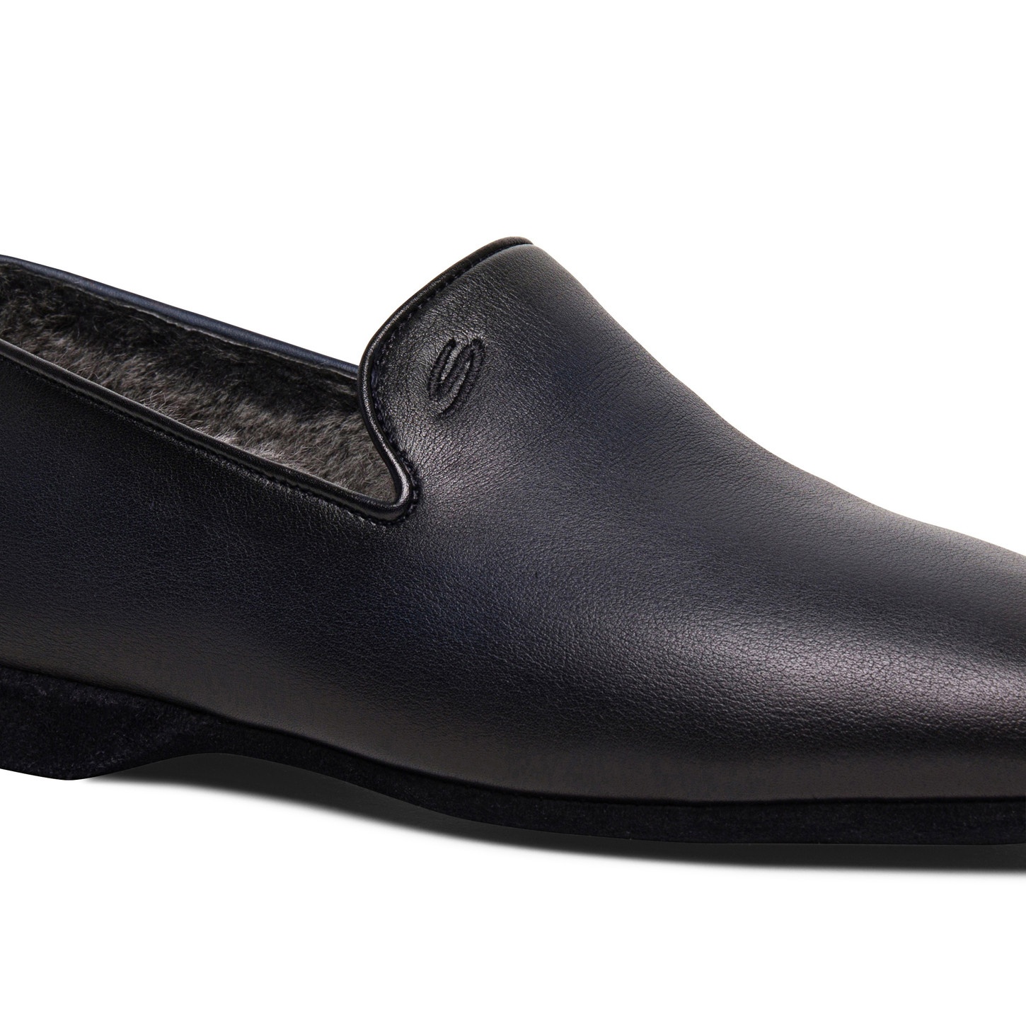 Men’s polished blue leather slipper - 5