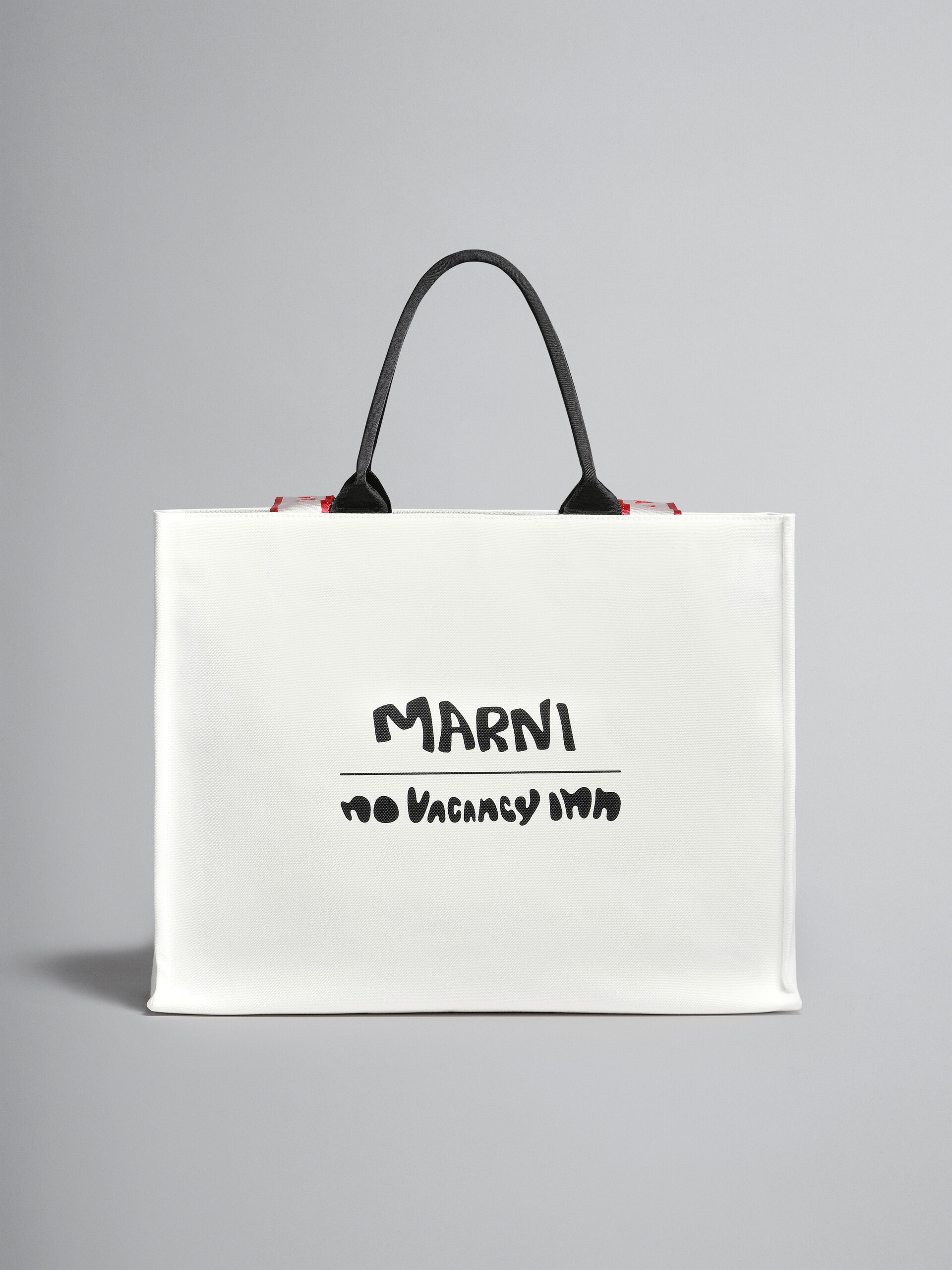 MARNI X NO VACANCY INN - BEY TOTE BAG IN WHITE CANVAS - 1