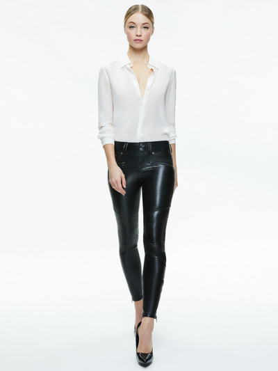 Alice + Olivia CAMMY VEGAN LEATHER ULTRA LOW RISE MOTO PANT outlook