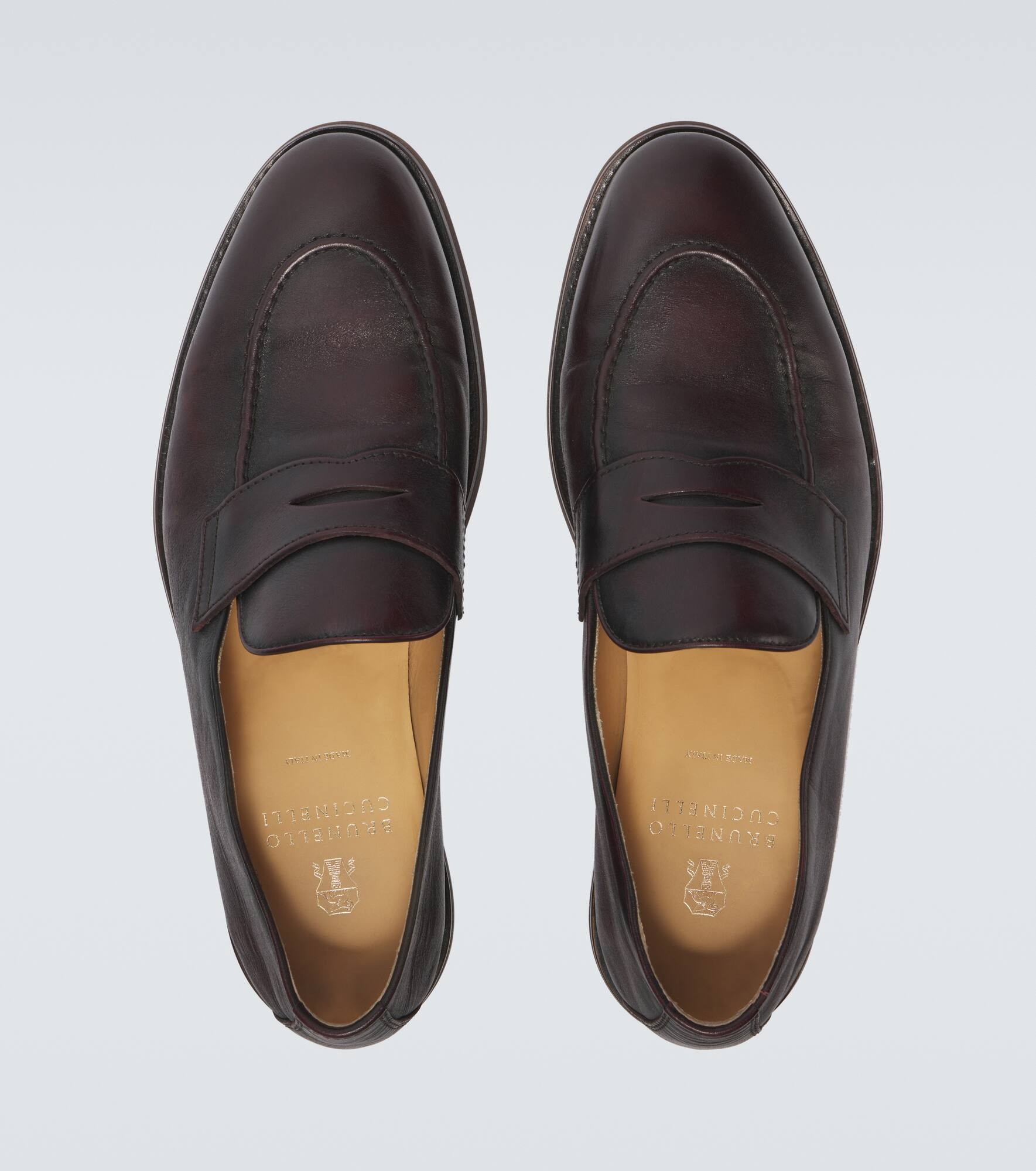 Leather penny loafers - 4