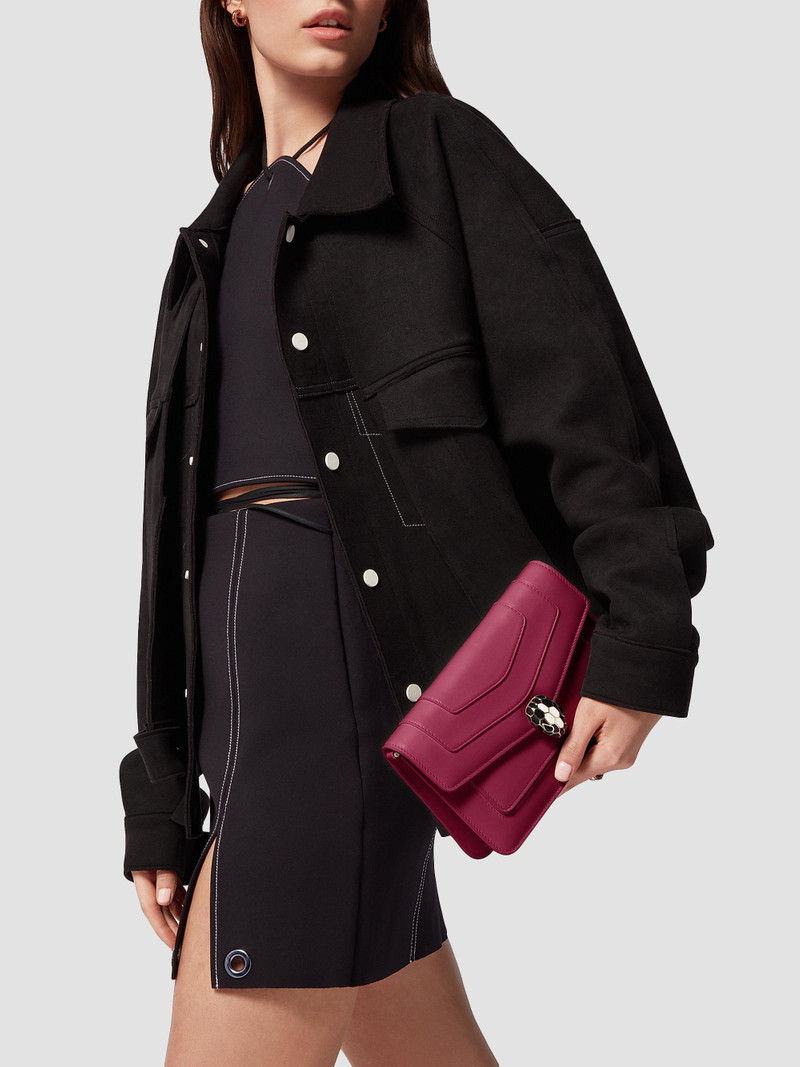 Women's Serpenti Leather Shoulder Bag - Anemone Spinel 8