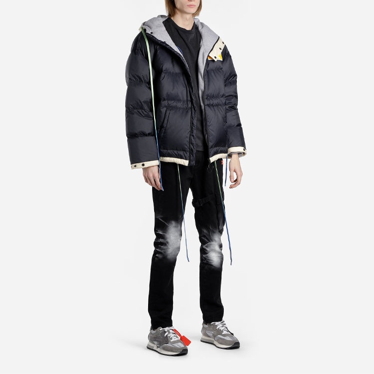 Off-White FW19 Scaffolding Zipped Puffer Arrow Jacket Men Blue OMED019F19E150253201 - 6