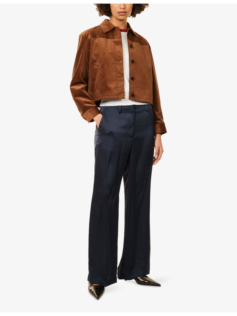 Theory Cord Cropped Cotton-Blend Jacket outlook
