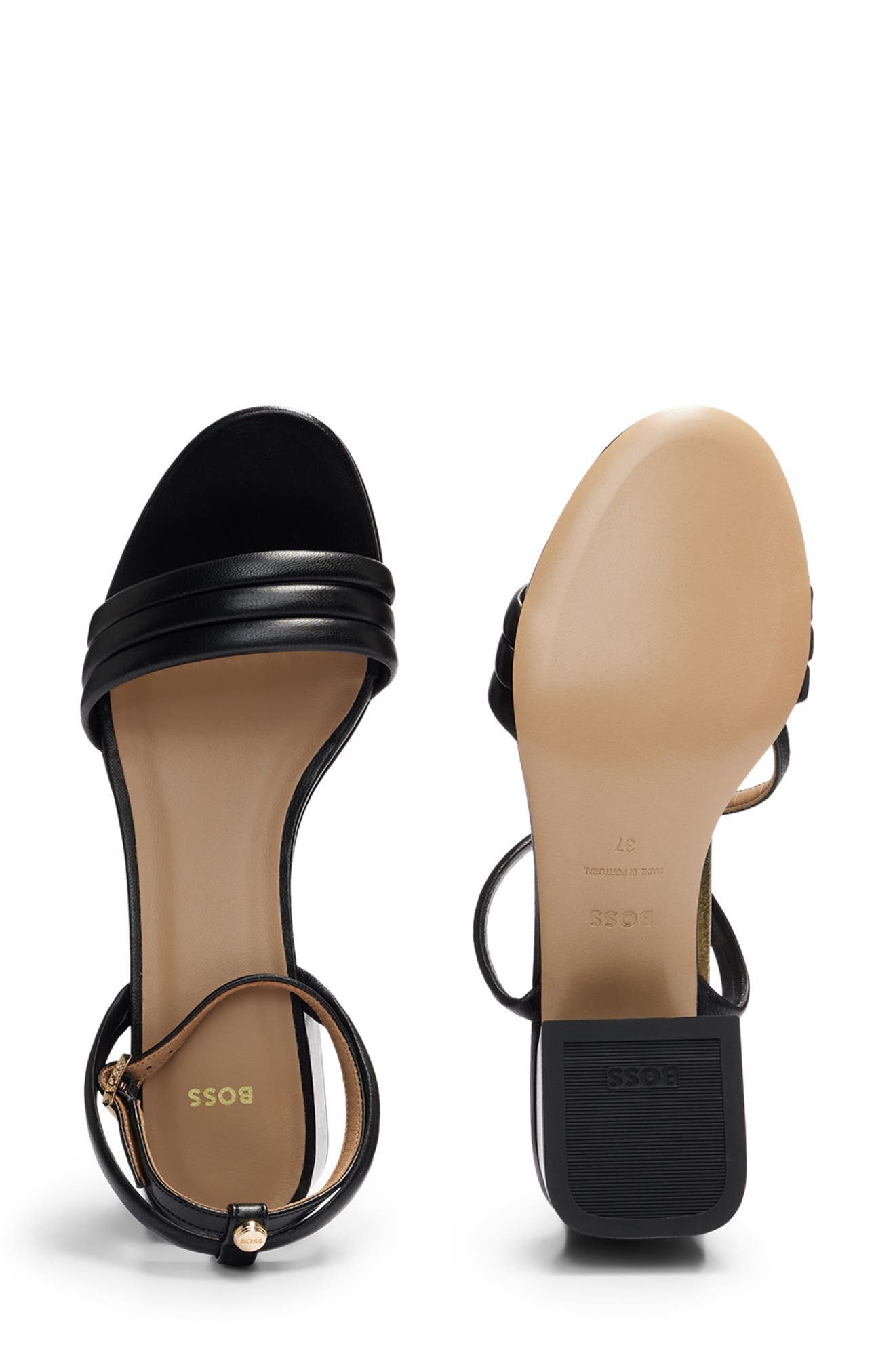 BOSS Melanie Ankle Strap Sandal in Black at Nordstrom - 7