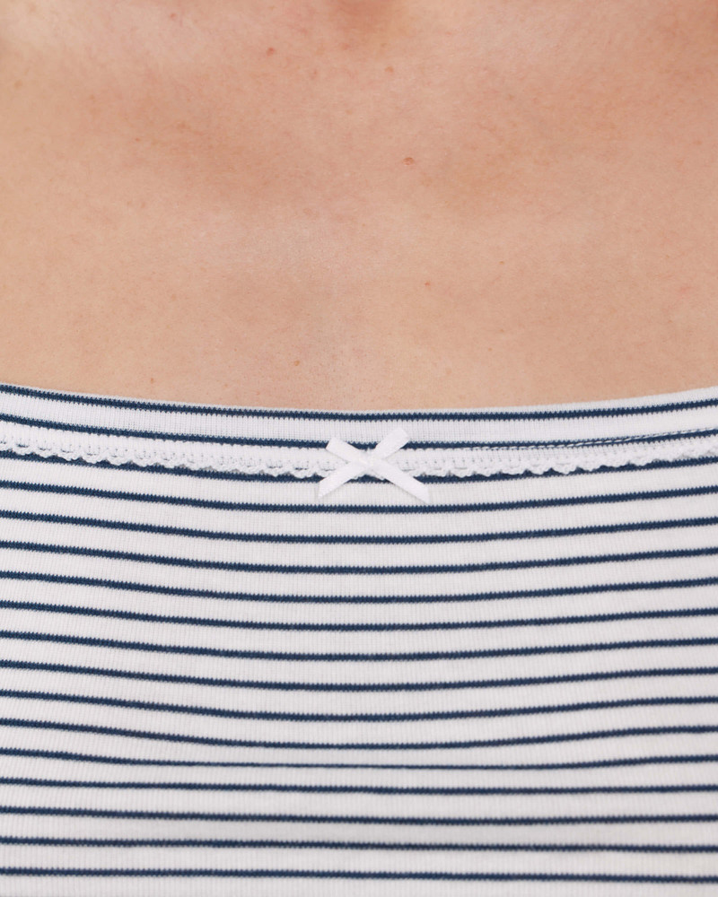 The Baby Tank: White French Stripe Cotton Jersey 3